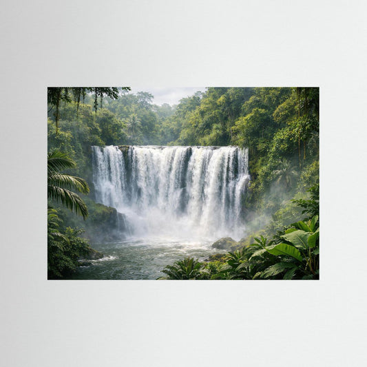 Panorama-Naturposter mit Dschungel-Wasserfall, ohne Rahmen, querformatig