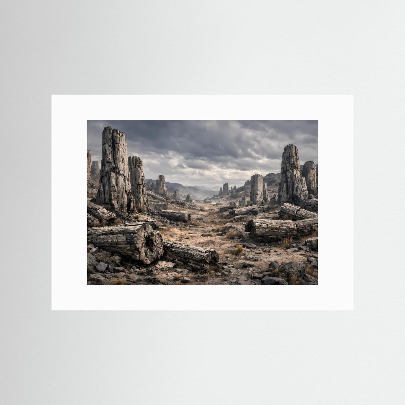 Querformatiges Landschafts-Poster im weißen Passepartout ohne sichtbaren Rahmen