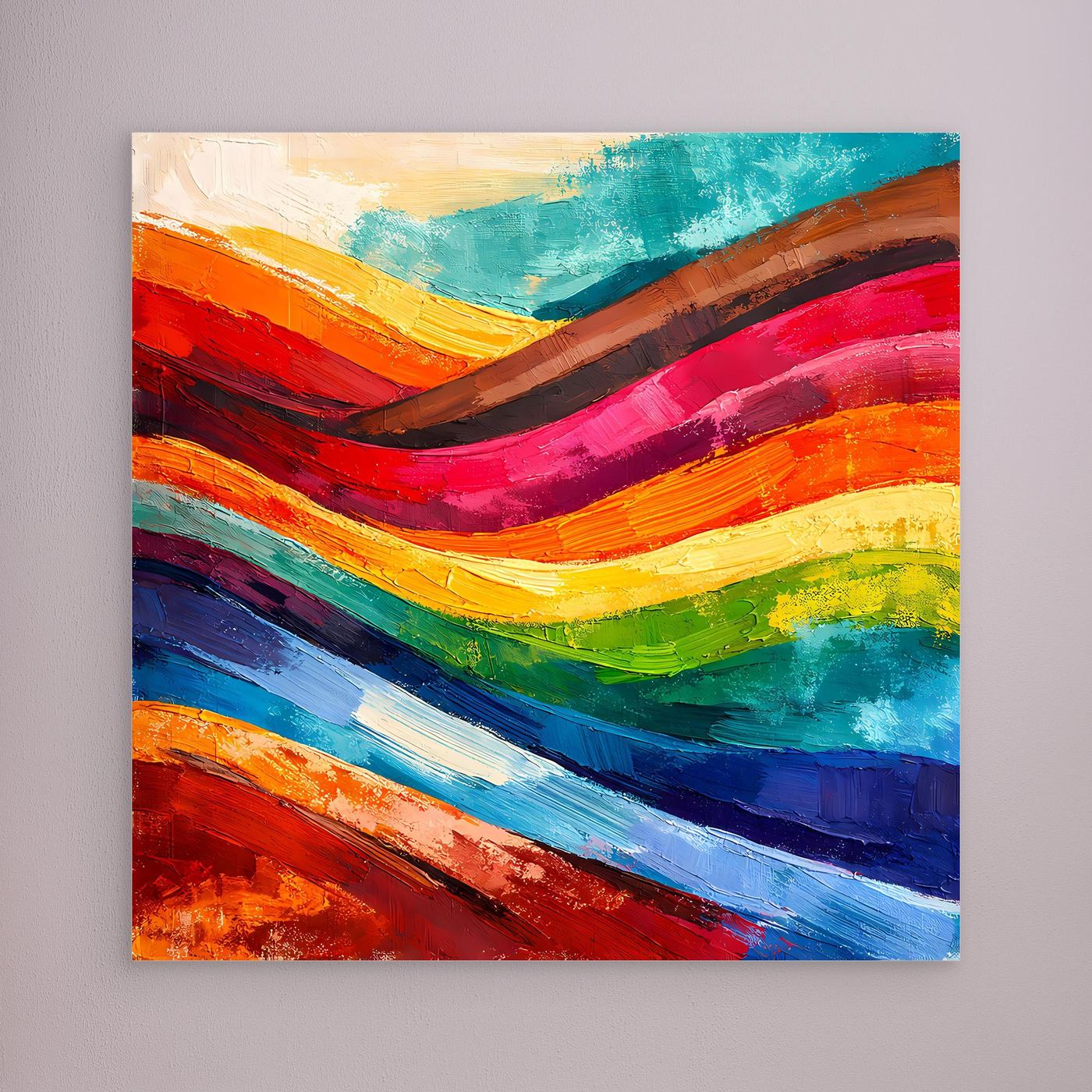 Abstraktes Farbenspiel Leinwandbild | Moderne Farbexplosion Kunst-Wandbild