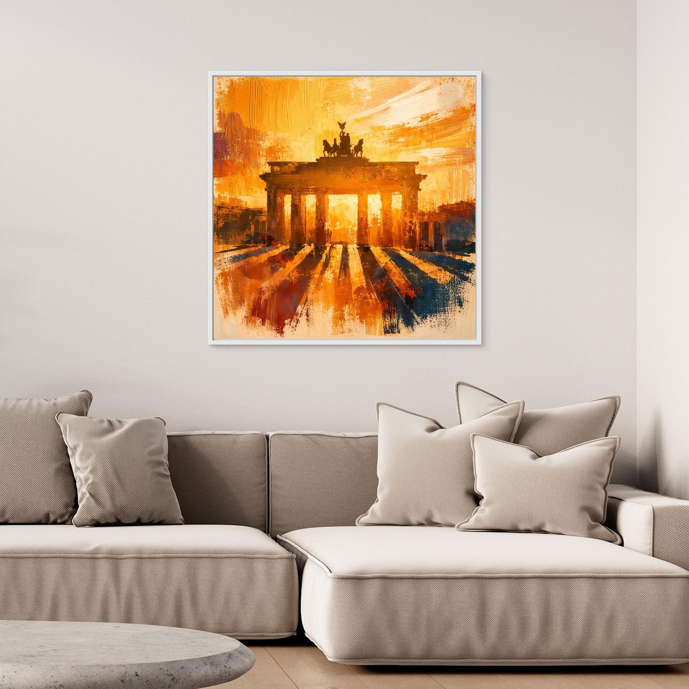 Leinwand Brandenburger Tor Goldene Abendstimmung | Abstraktes Berlin Wandbild