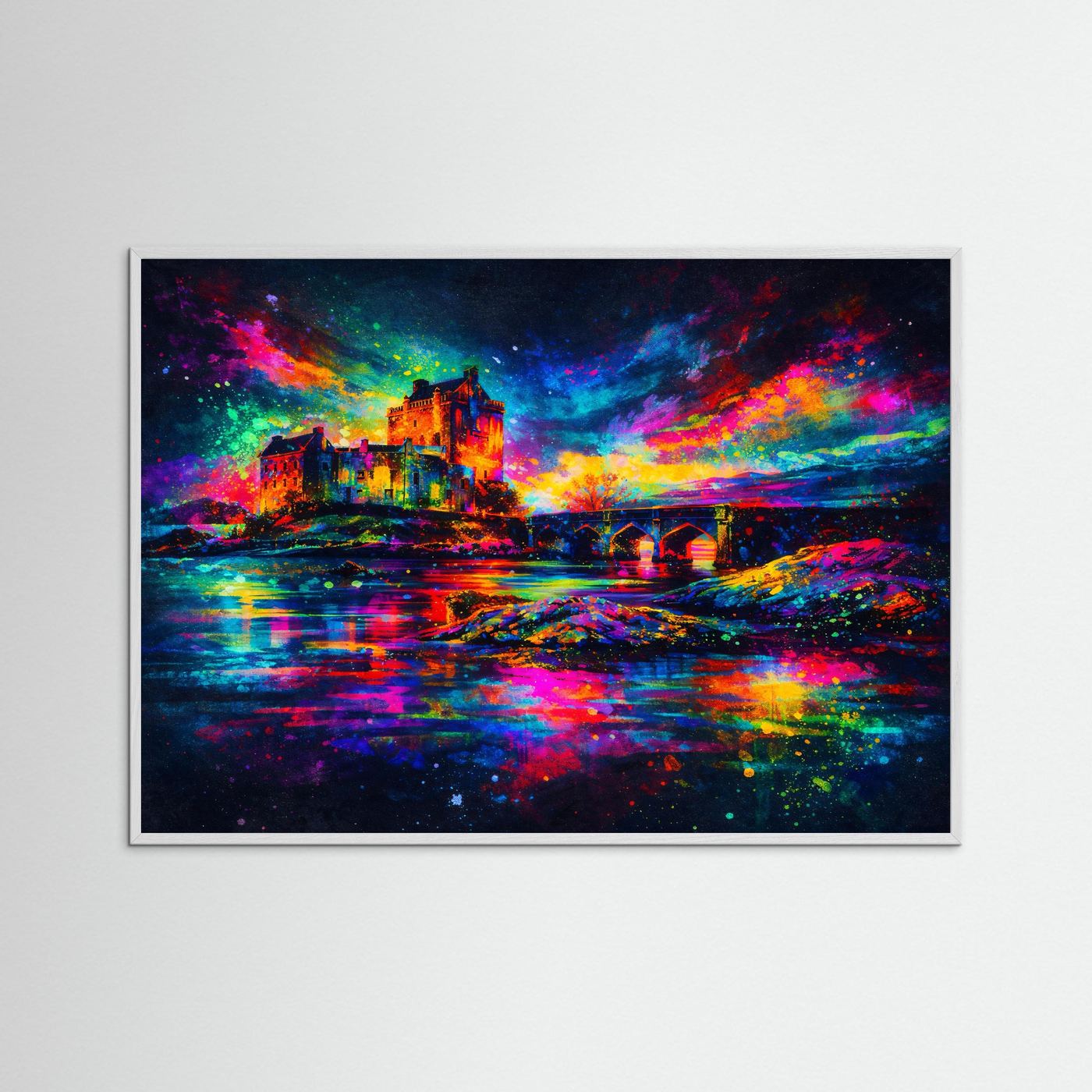 Farbgewaltiges Eilean Donan Castle | Schottland Burg & Natur Poster Querformat