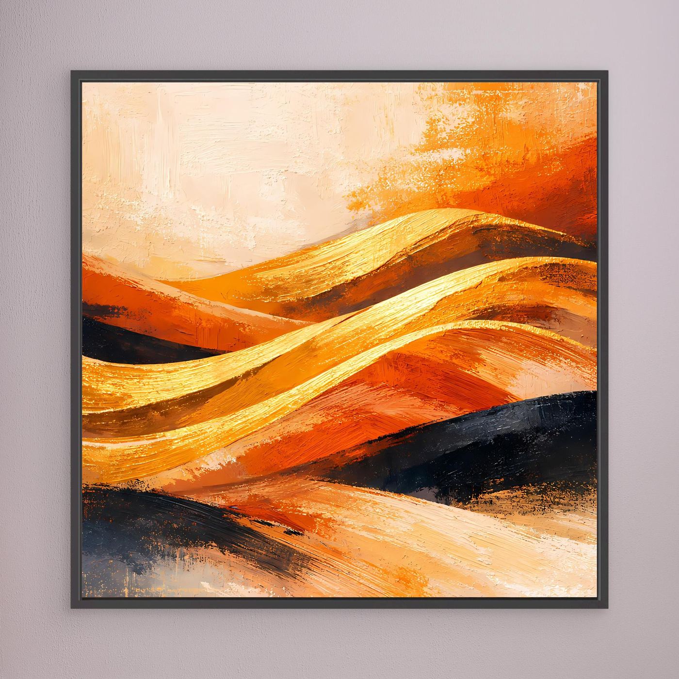 Leinwand Goldene Wüstendünen | Abstraktes Modern Art Landschafts Wandbild