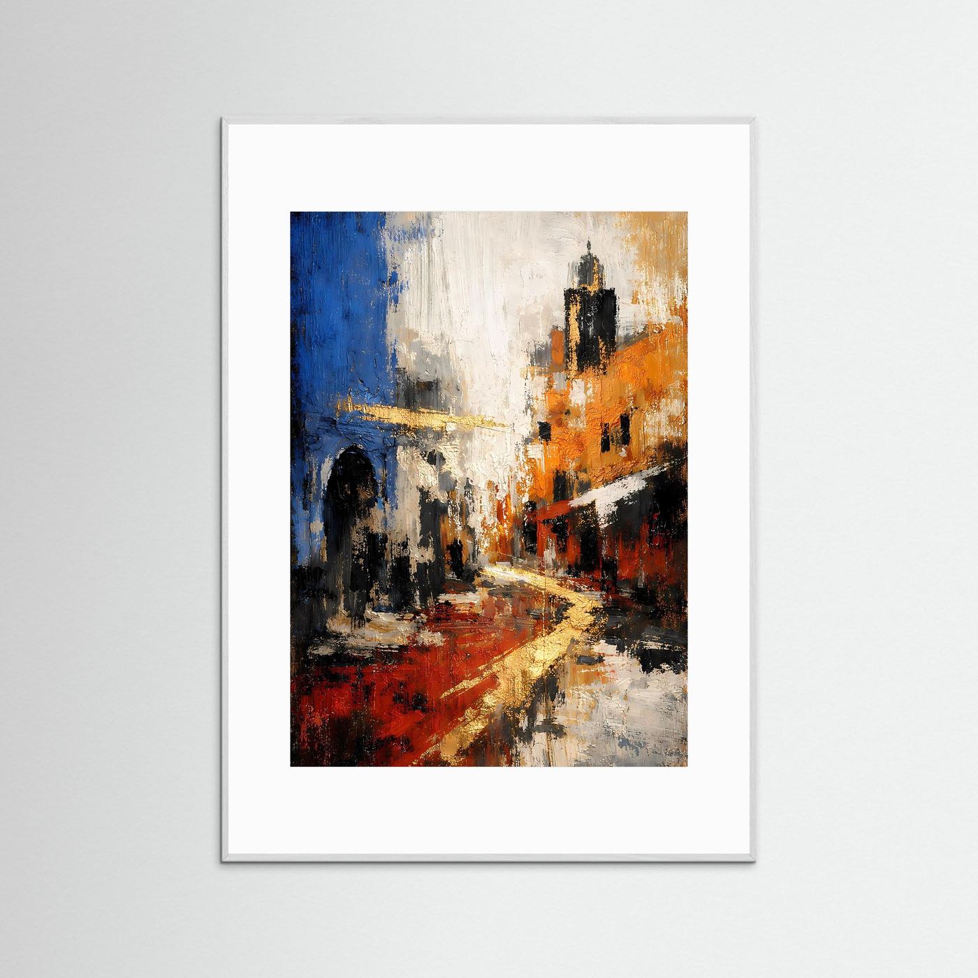 Abstraktes Gassen-Poster ohne Rahmen, Hochformat