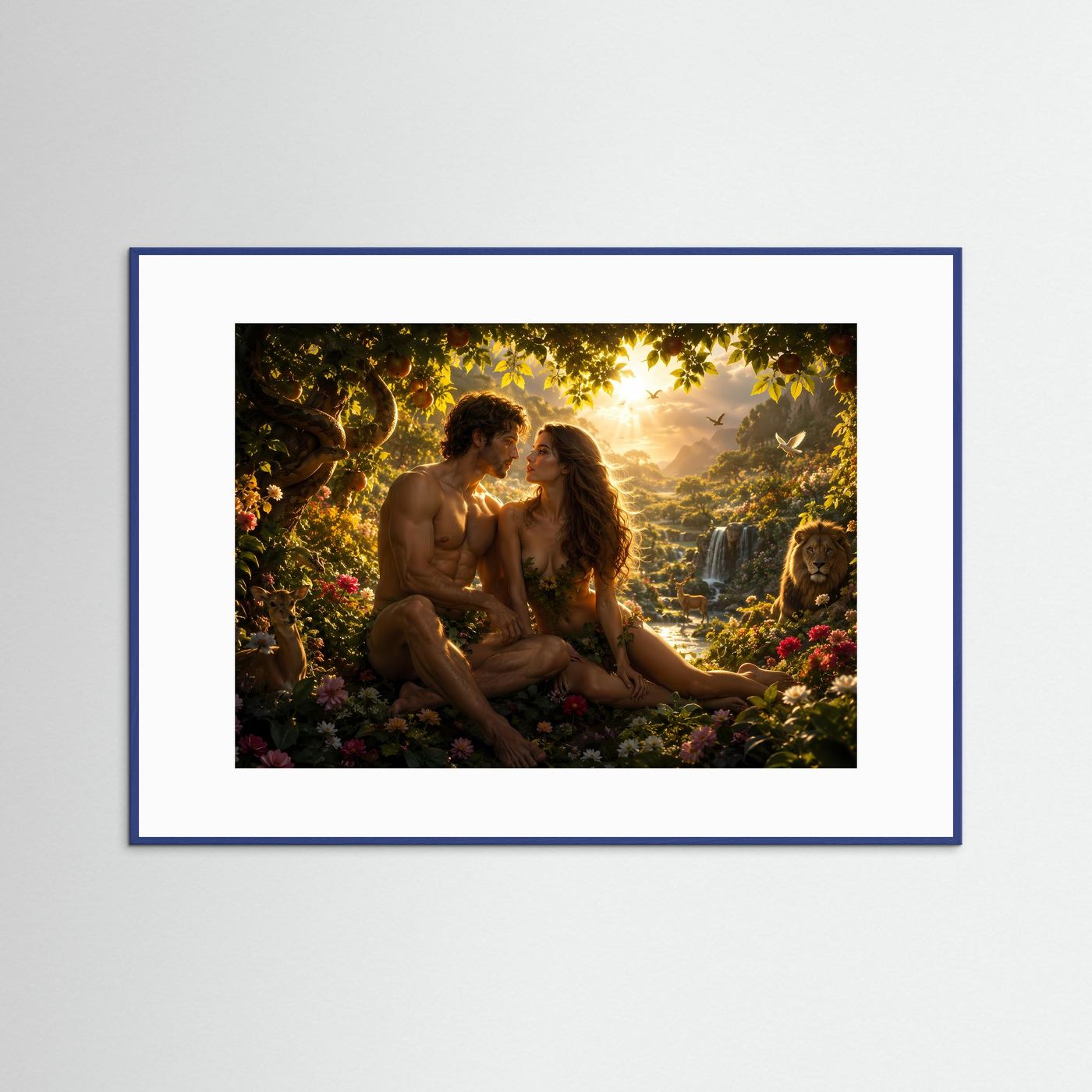 Garten Eden | Romantisches Natur & Mythologie Poster im Querformat