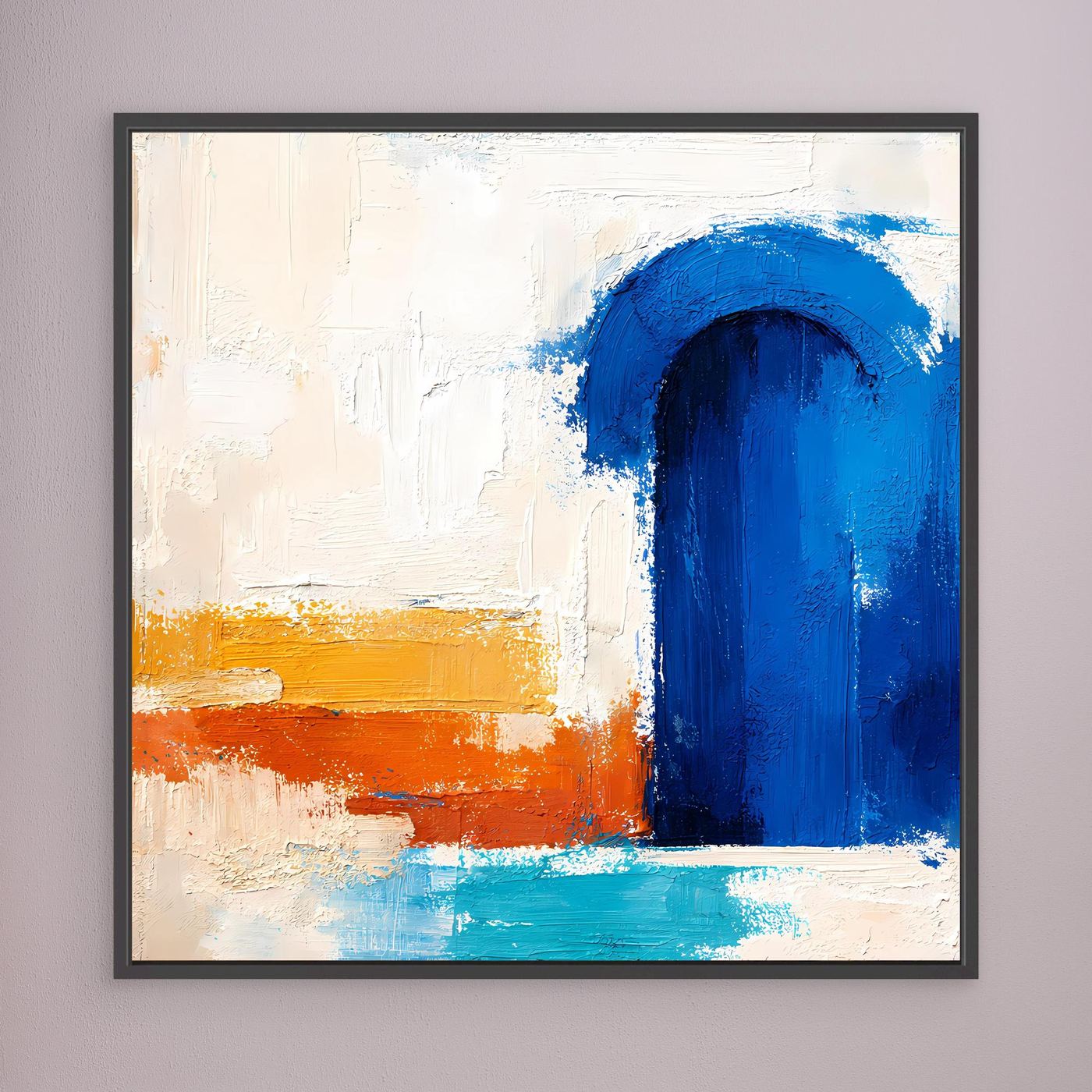 Leinwand Blauer Marokkanischer Torbogen | Abstraktes Orientalisches Wandbild