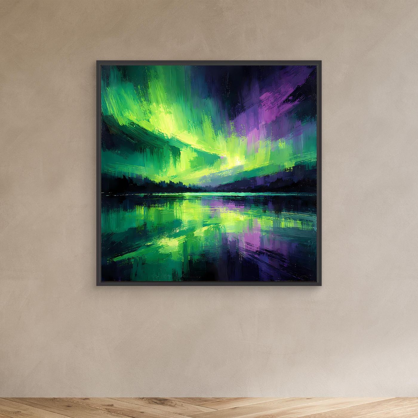 Leinwand Magisches Polarlicht | Abstraktes Nordlicht Natur Wandbild