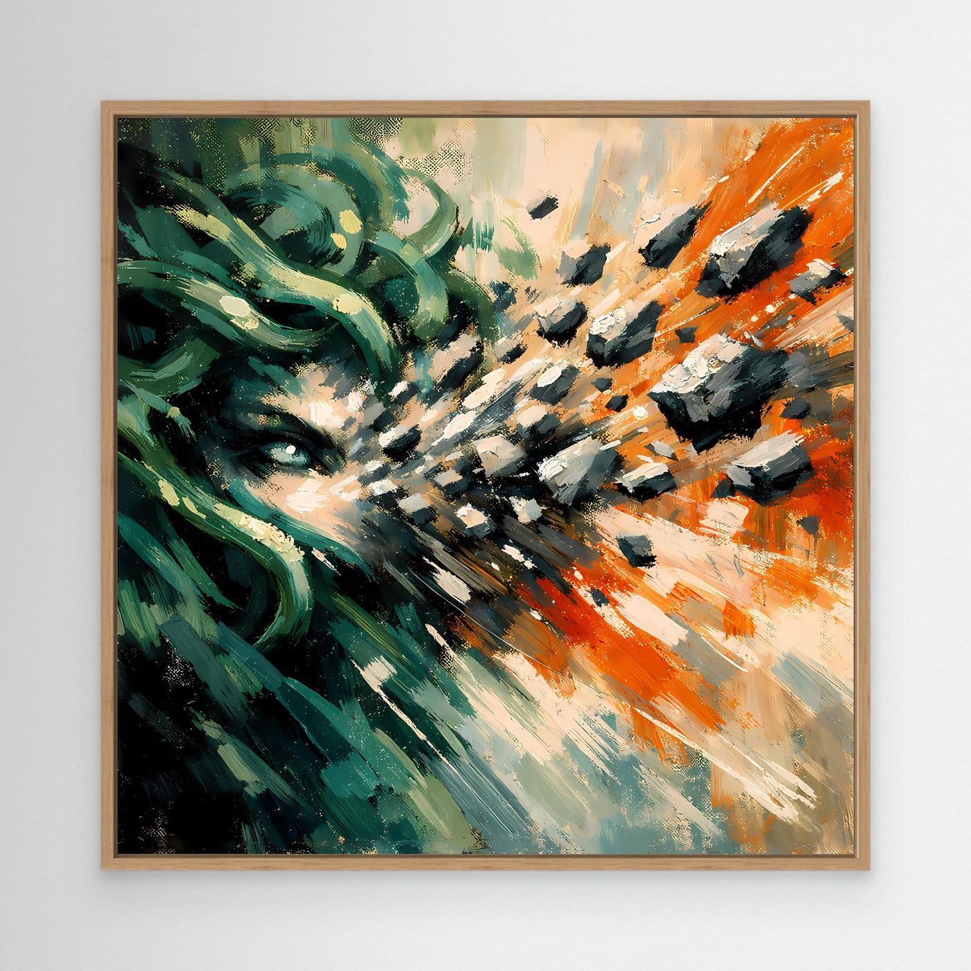 Leinwand Medusa Steinblick | Abstraktes Mythologie Fantasy Wandbild