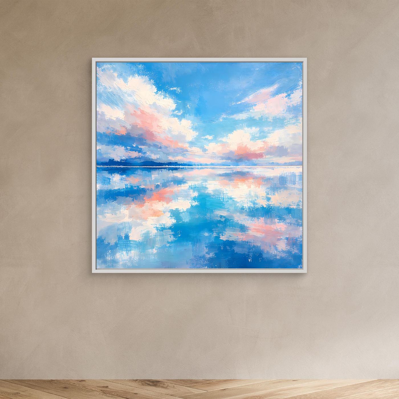 Leinwand Abstrakte Meereslandschaft mit Wolken | Modernes Wandbild auf Keilrahmen