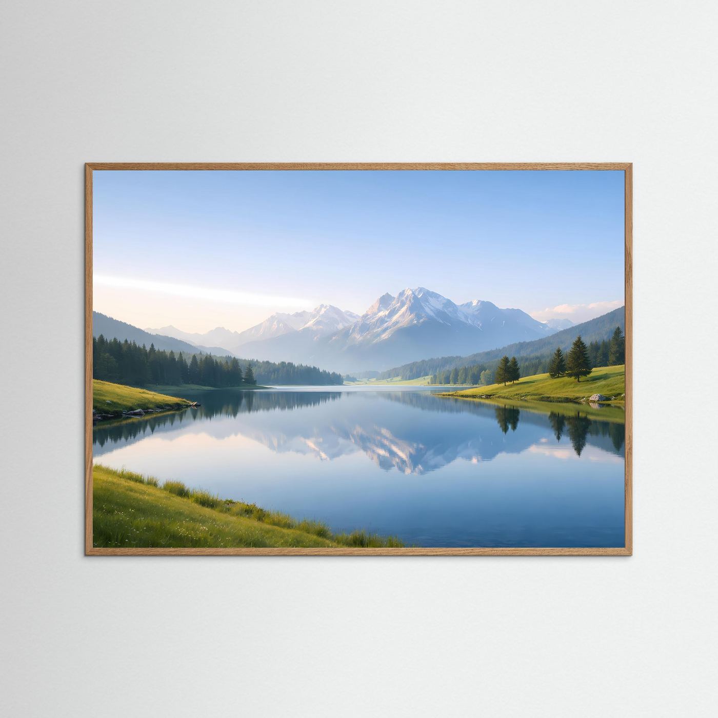 Majestätische Alpen im Spiegelsee | Panorama Berg & Natur Poster Querformat