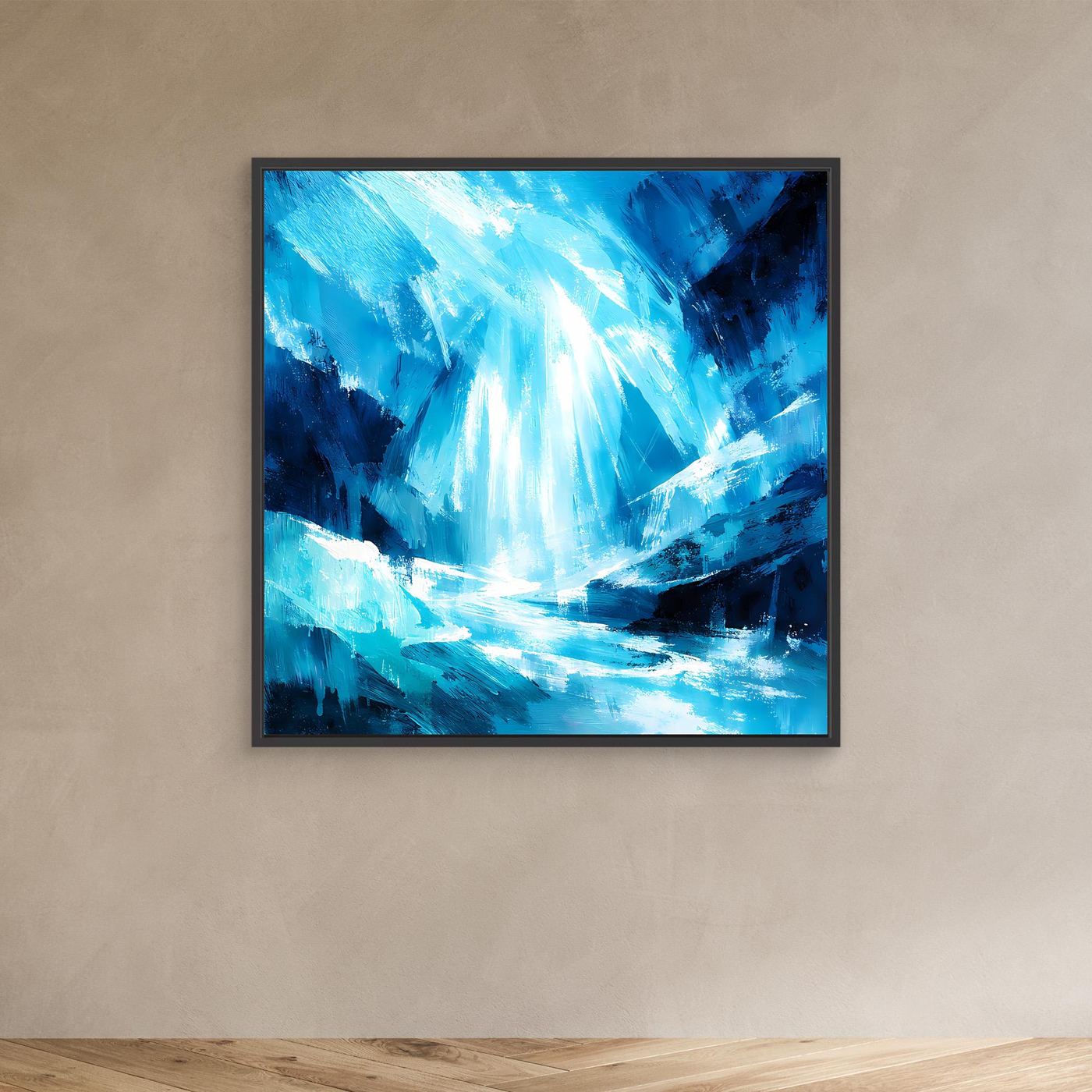 Leinwand Magischer Eiswasserfall | Abstraktes Natur Fantasy Wandbild