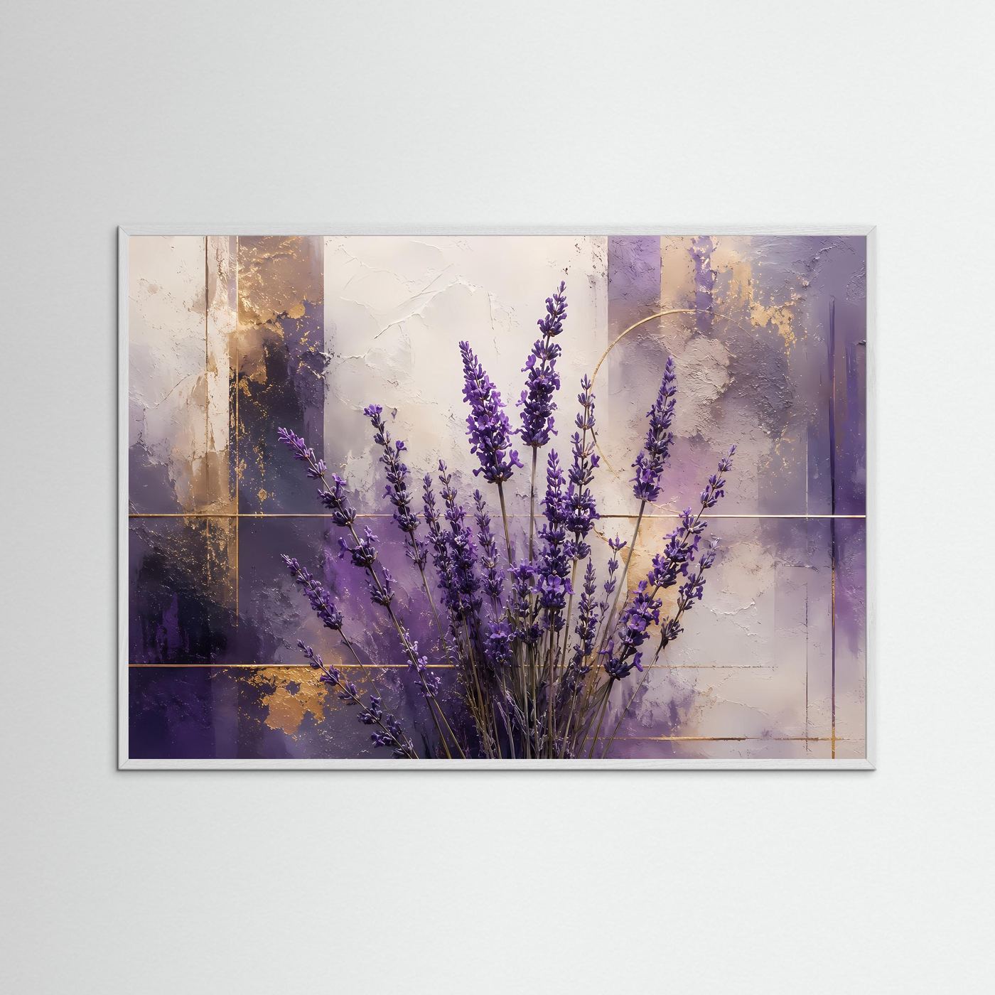 Zarter Lavendelduft | Abstraktes Blumen-Stillleben & Natur Poster im Querformat