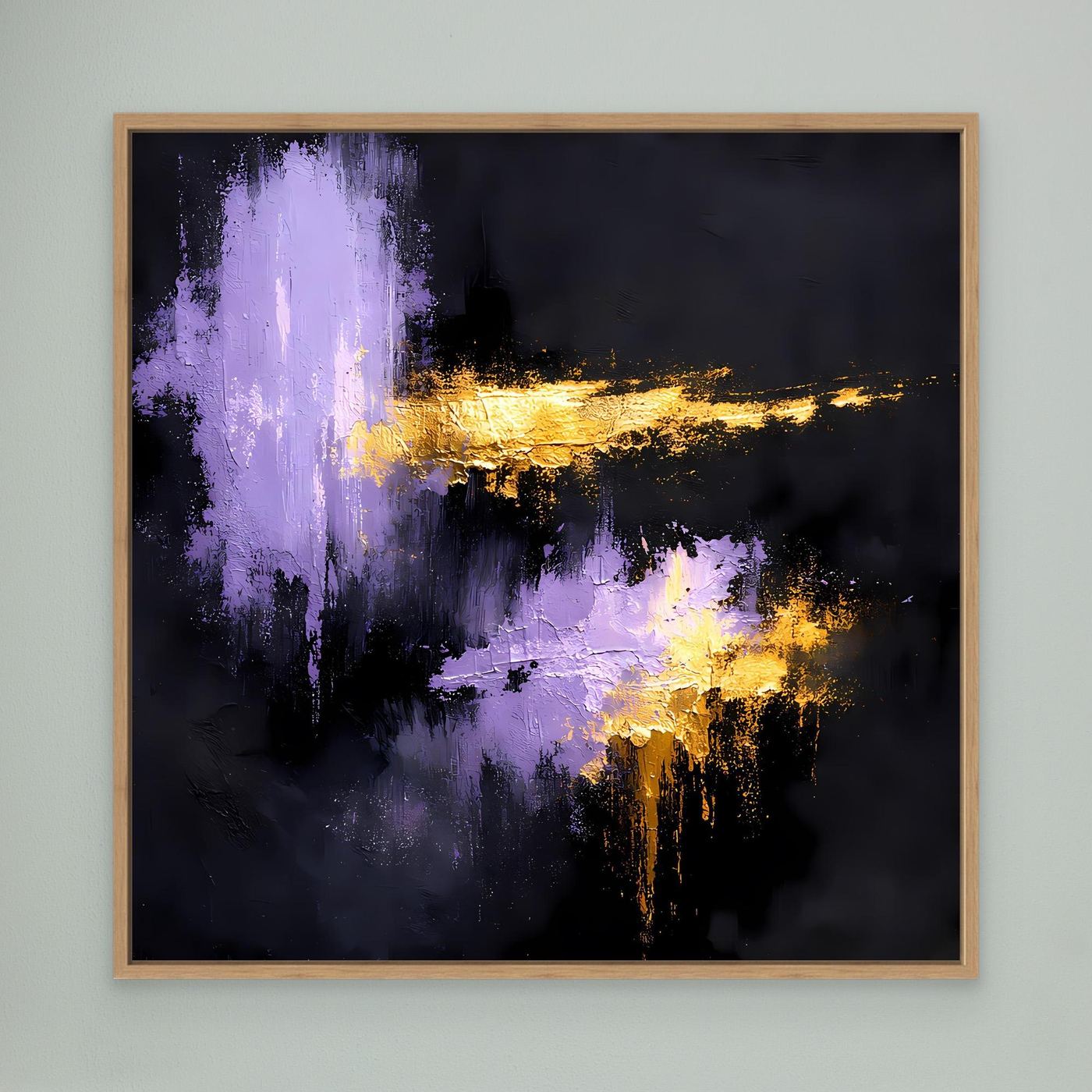 Leinwand Elegante Lila Nuancen und Gold | Modernes Abstraktes Expressionismus Wandbild
