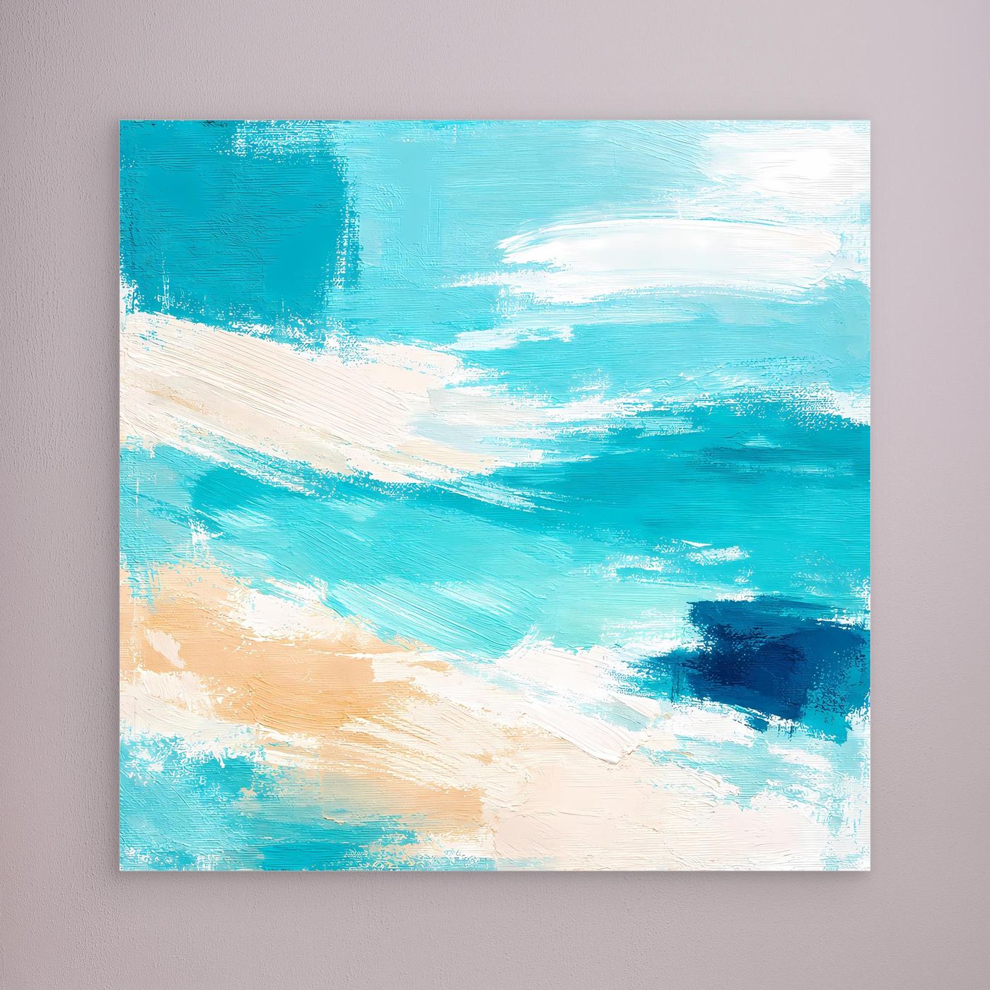 Leinwand Abstraktes Meeresrauschen am Strand | Modernes Ozean Wandbild