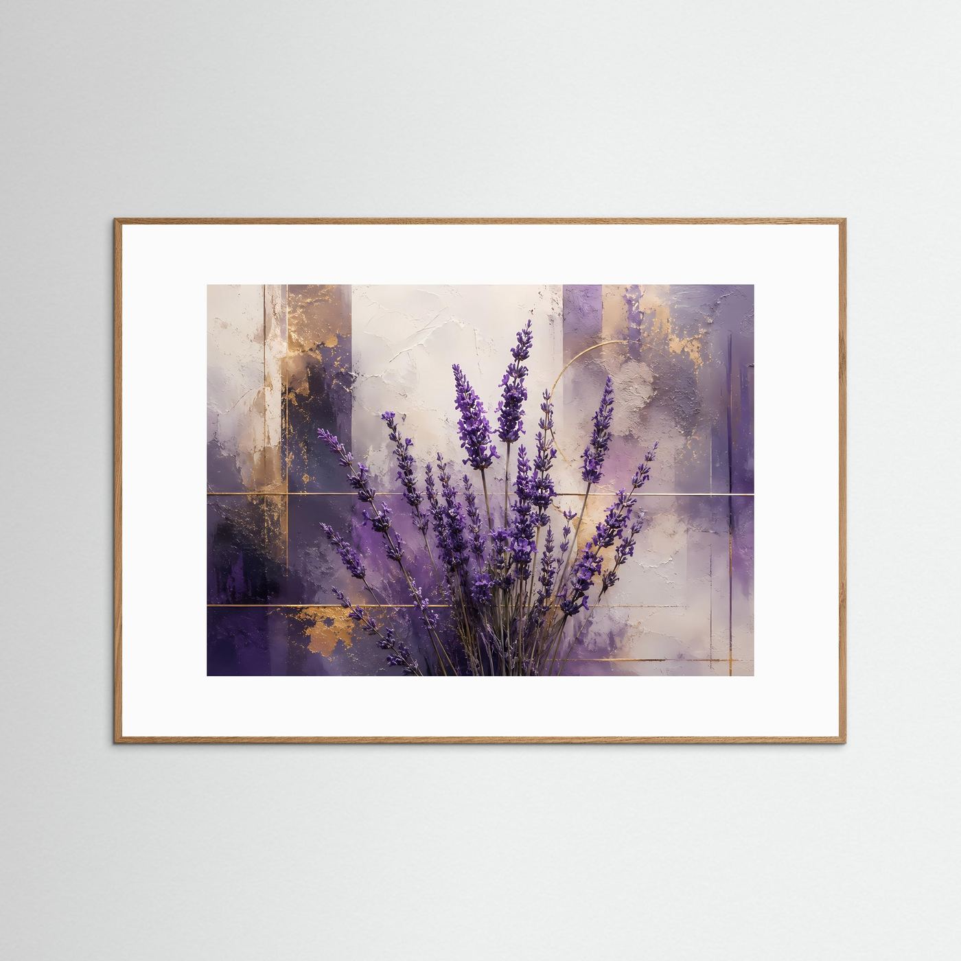 Zarter Lavendelduft | Abstraktes Blumen-Stillleben & Natur Poster im Querformat