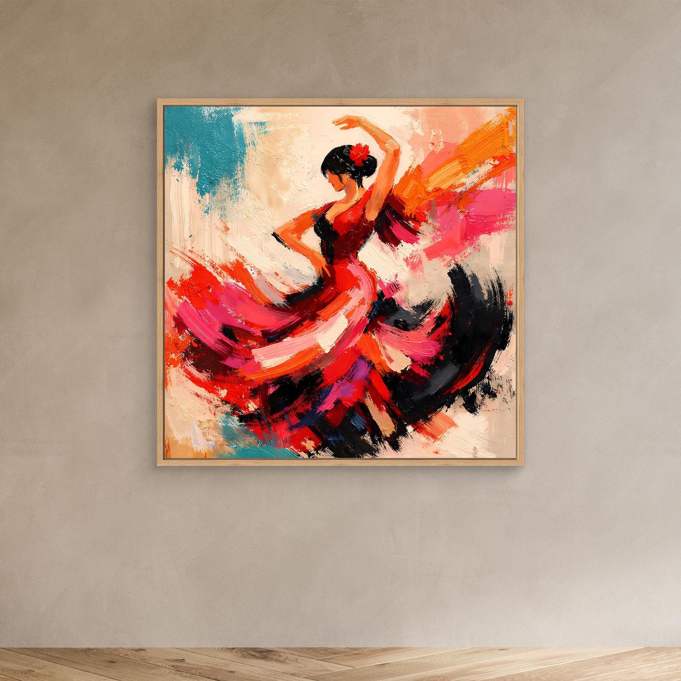 Premium Leinwand Flamenco Tänzerin Abstrakt | Modernes Kunst Poster Spanische Wanddeko