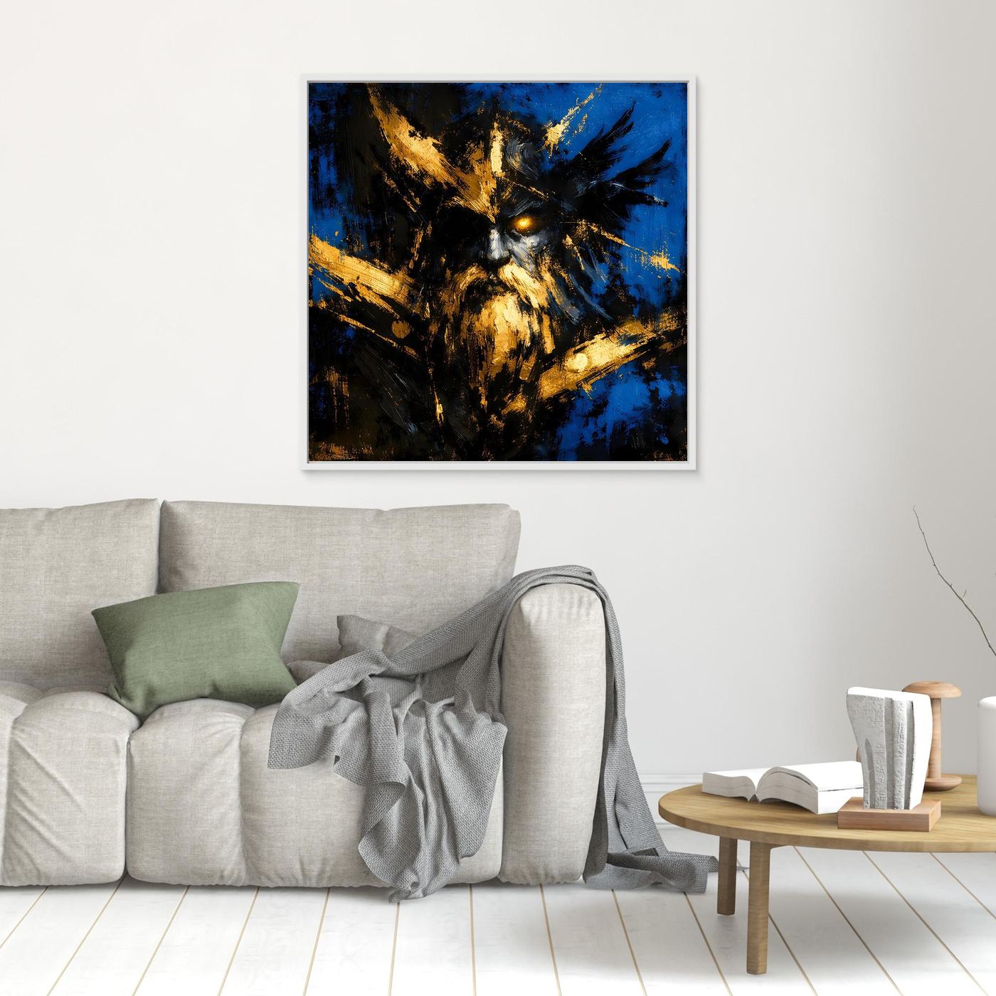 Leinwand Mythischer Nordischer Gott Odin | Abstraktes Wikinger Wandbild