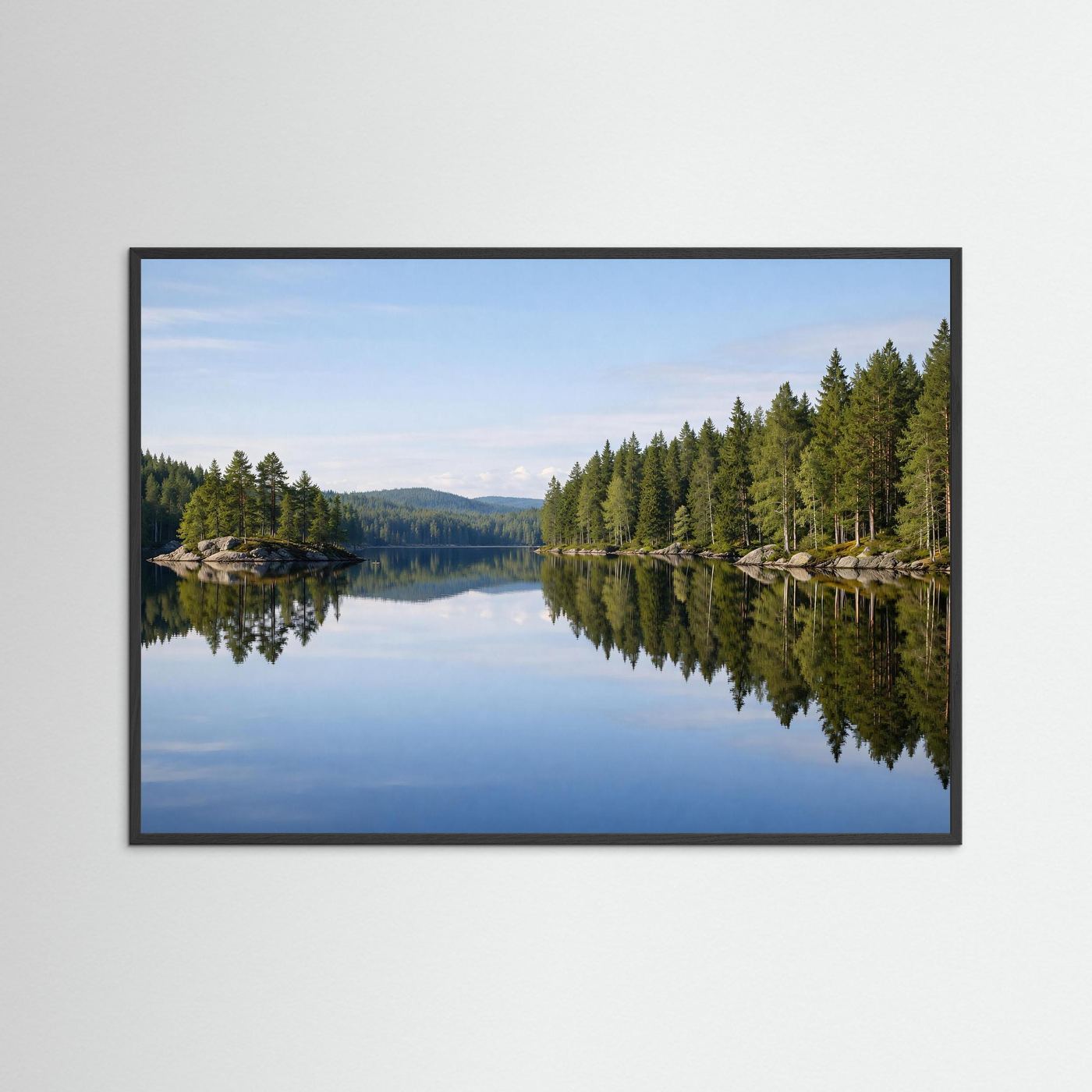 Idyllischer Waldsee in Skandinavien | Panorama See & Natur Poster Querformat