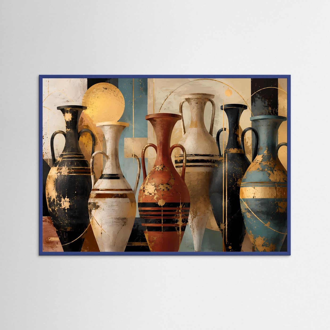 Antike Vasen im modernen Stil | Abstraktes Kunst & Kultur Poster im Querformat