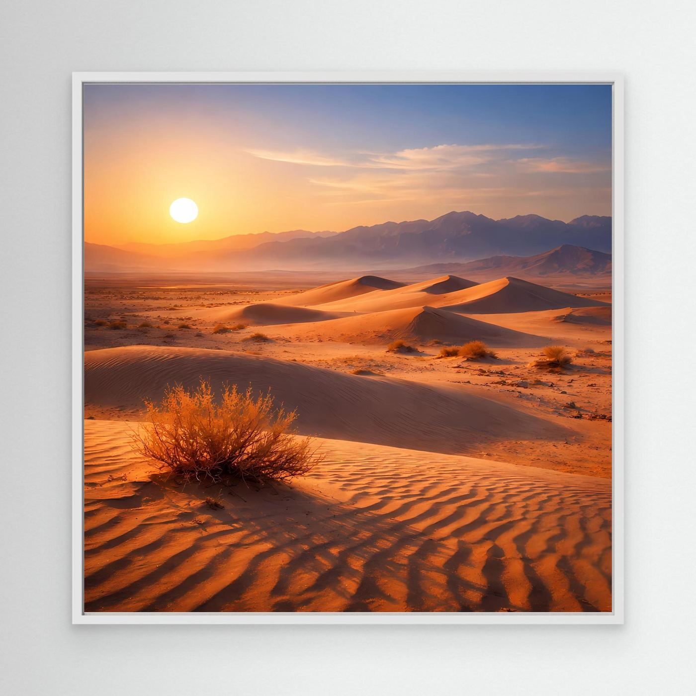Leinwand Goldener Sonnenuntergang in der Wüste | Modernes Dünen-Landschaft Wandbild