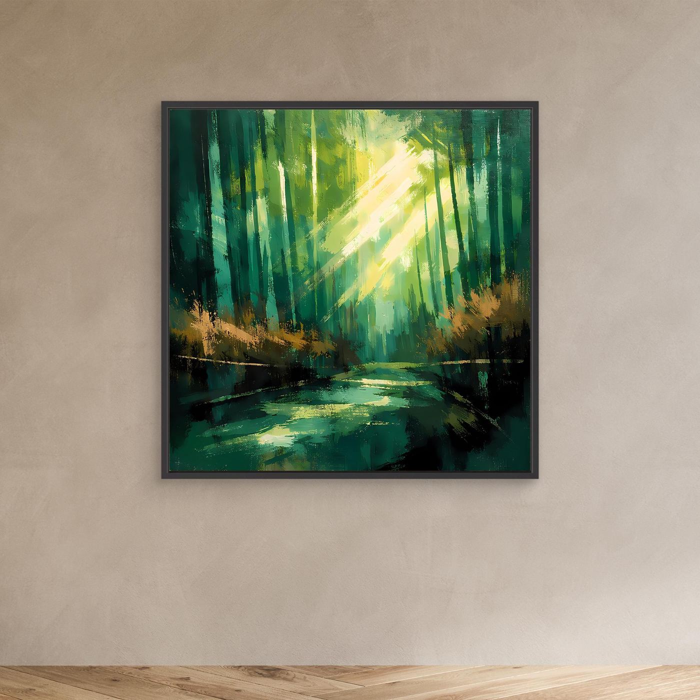Leinwand Lichtdurchfluteter Zauberwald | Abstraktes Natur Wandbild