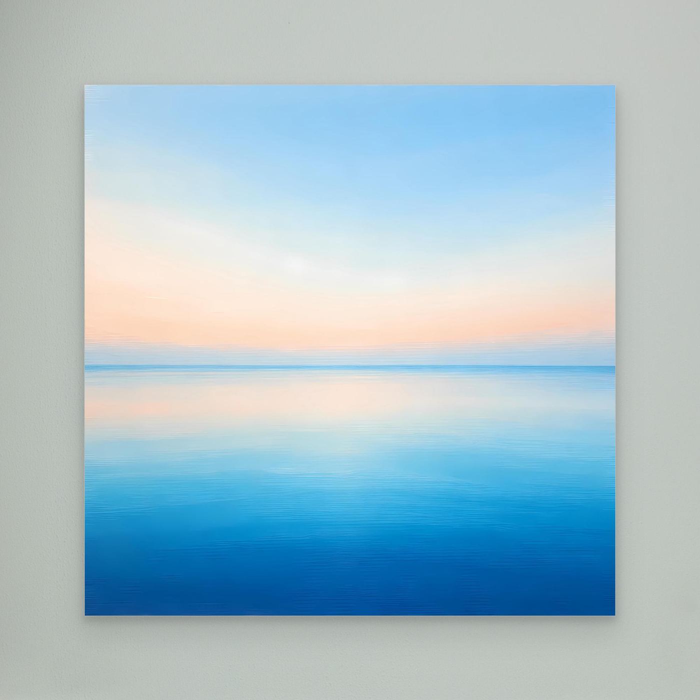 Leinwand Minimalistischer Meereshorizont im Pastelllicht | Abstraktes Ozean Wandbild