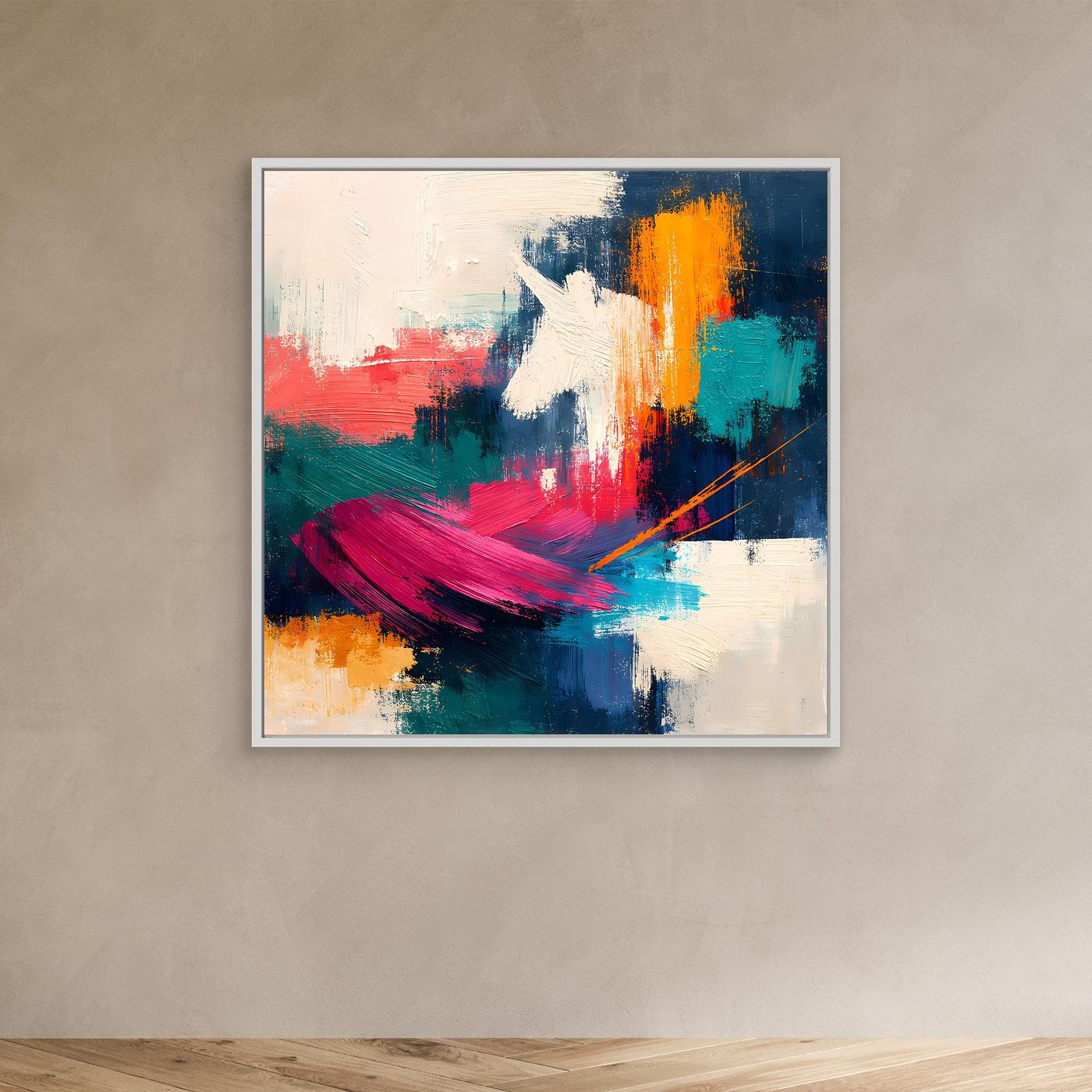 Leinwand Mystisches Einhorn im Farbenmeer | Abstraktes Fantasy Wandbild