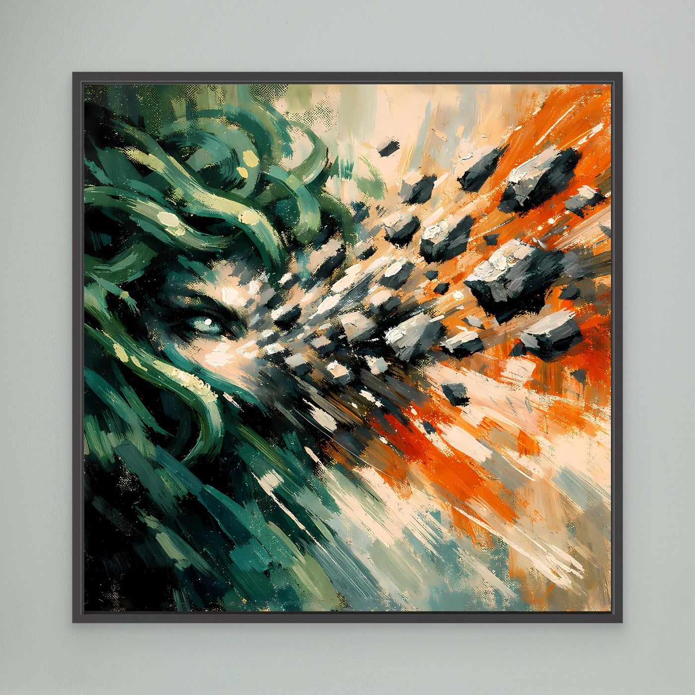Leinwand Medusa Steinblick | Abstraktes Mythologie Fantasy Wandbild