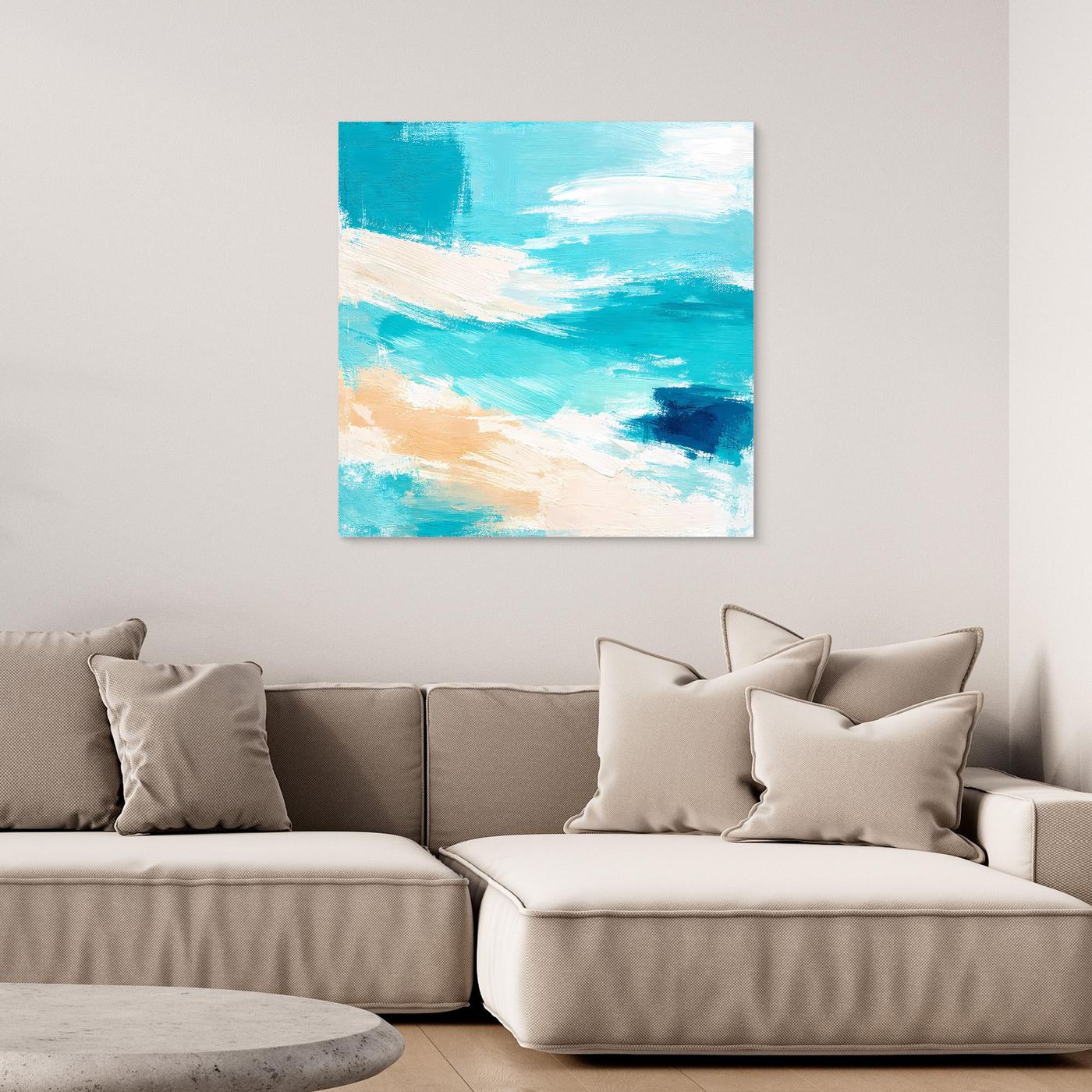 Leinwand Abstraktes Meeresrauschen am Strand | Modernes Ozean Wandbild
