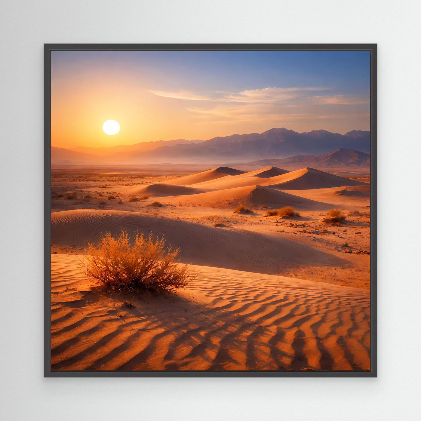 Leinwand Goldener Sonnenuntergang in der Wüste | Modernes Dünen-Landschaft Wandbild