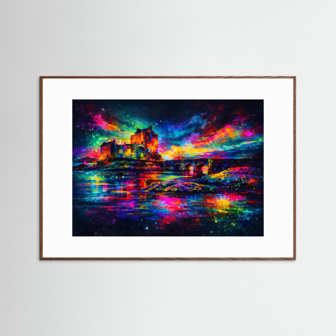 Farbgewaltiges Eilean Donan Castle | Schottland Burg & Natur Poster Querformat