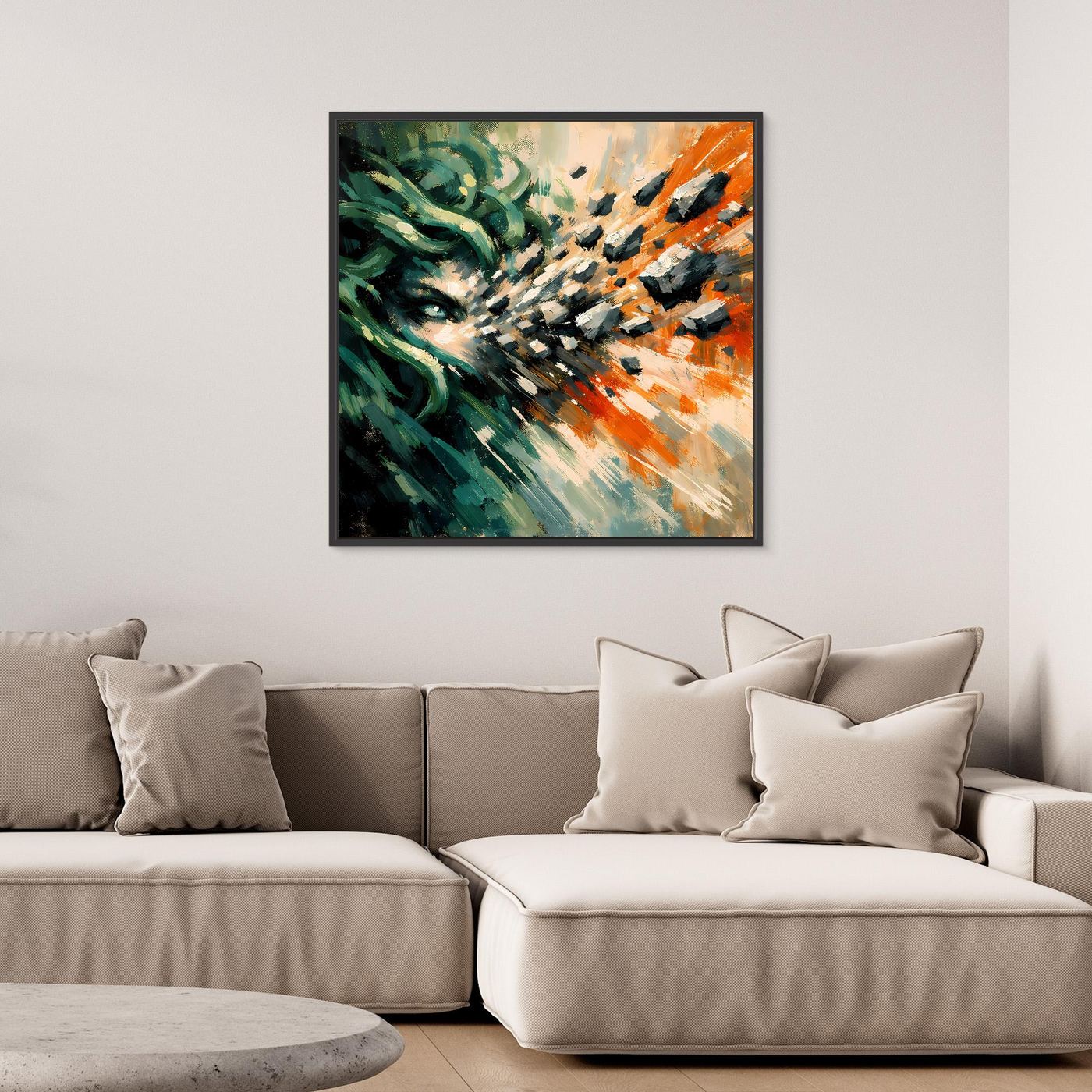 Leinwand Medusa Steinblick | Abstraktes Mythologie Fantasy Wandbild