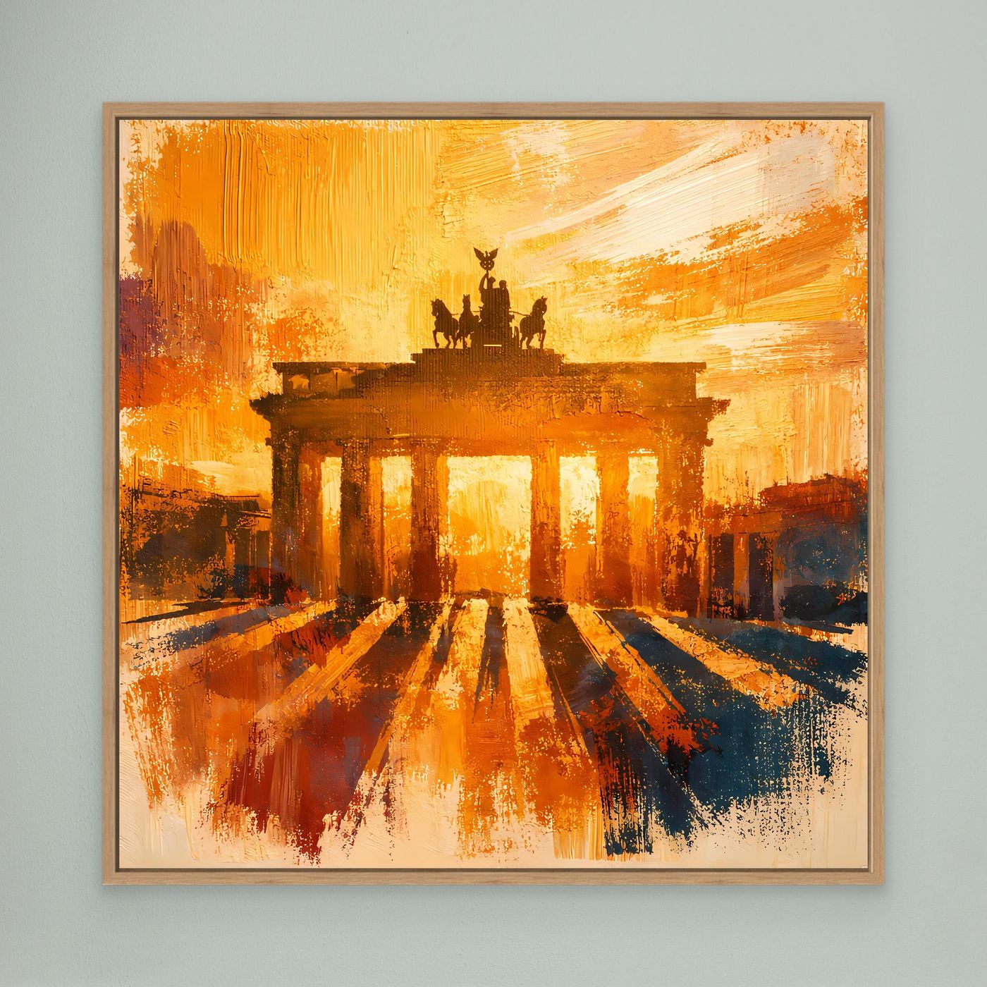 Leinwand Brandenburger Tor Goldene Abendstimmung | Abstraktes Berlin Wandbild