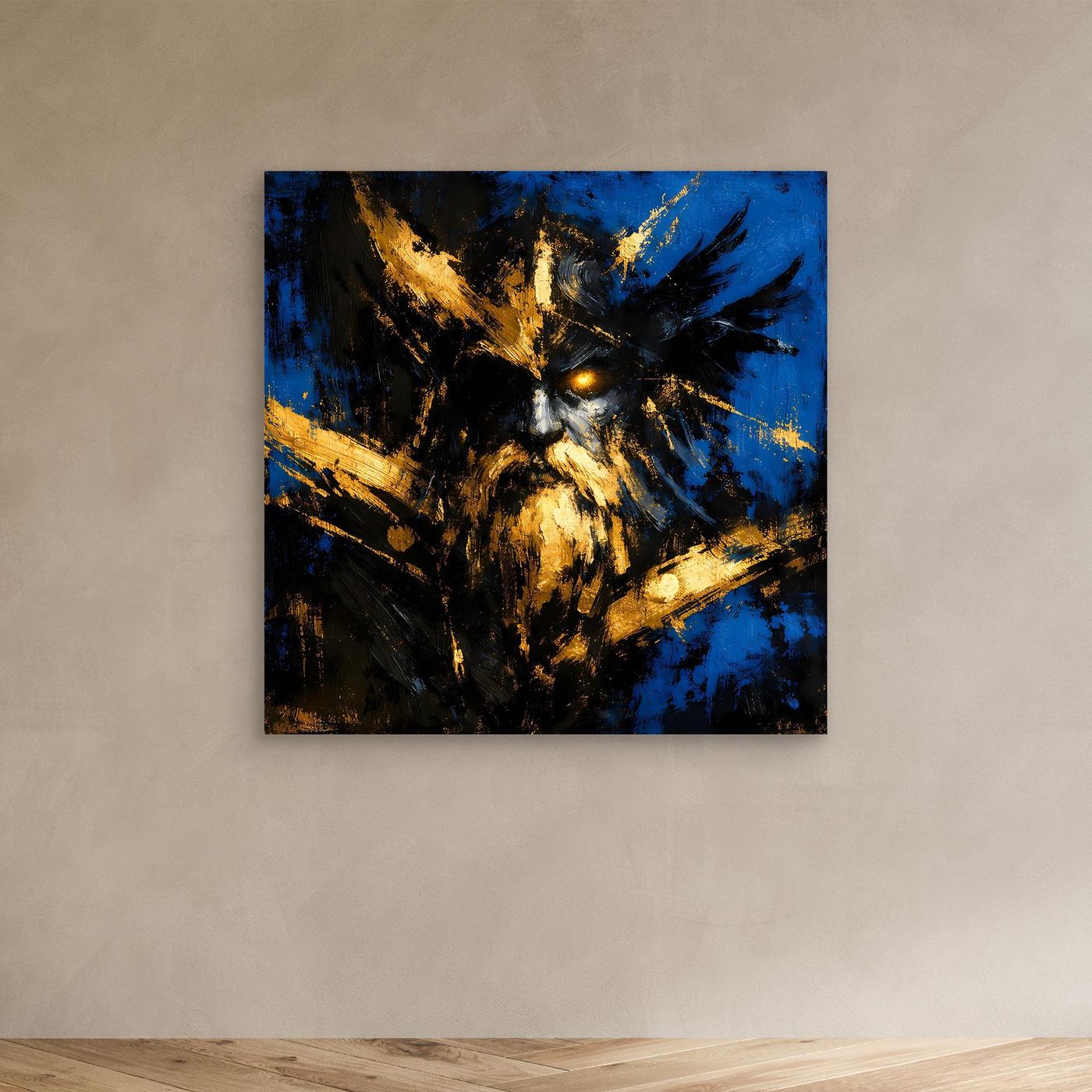 Leinwand Mythischer Nordischer Gott Odin | Abstraktes Wikinger Wandbild