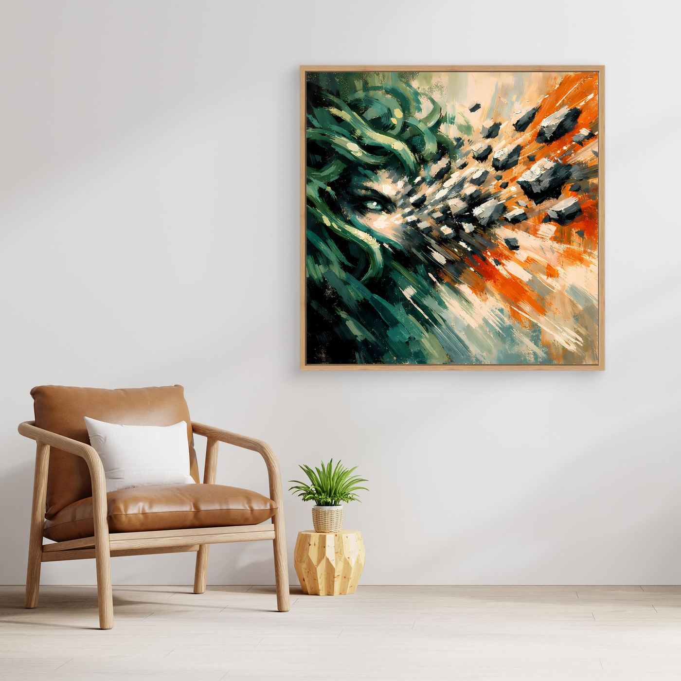 Leinwand Medusa Steinblick | Abstraktes Mythologie Fantasy Wandbild
