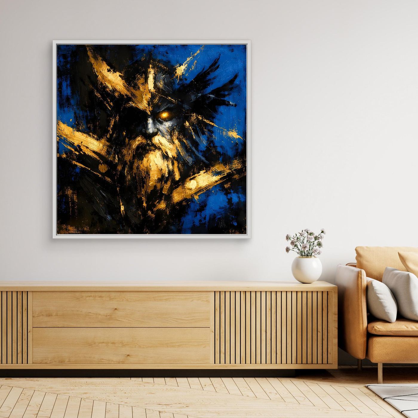 Leinwand Mythischer Nordischer Gott Odin | Abstraktes Wikinger Wandbild