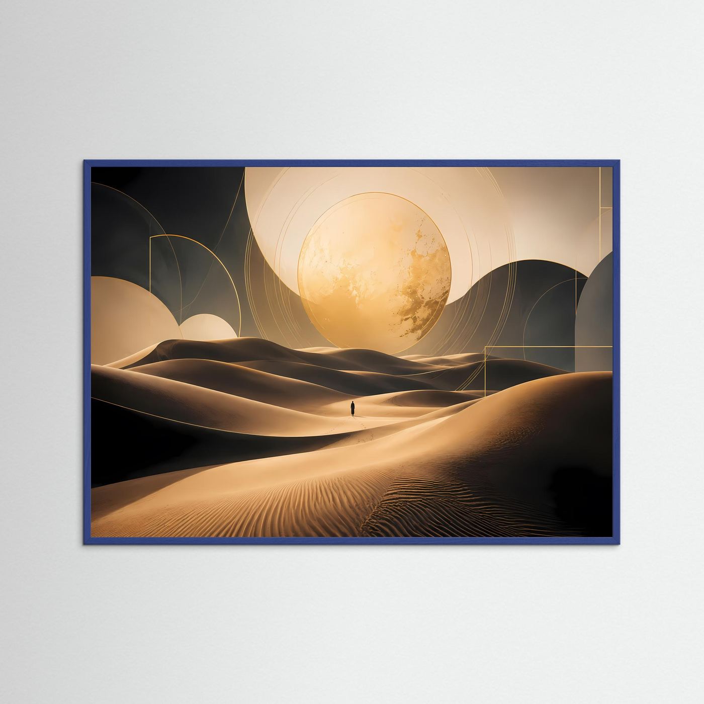 Goldene Wüste – Reise ins Unbekannte | Abstrakte Dünenlandschaft in Schwarz & Gold