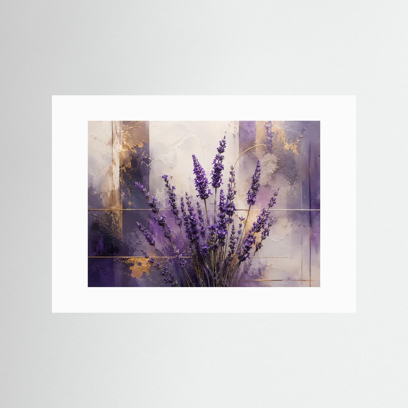 Zarter Lavendelduft | Abstraktes Blumen-Stillleben & Natur Poster im Querformat