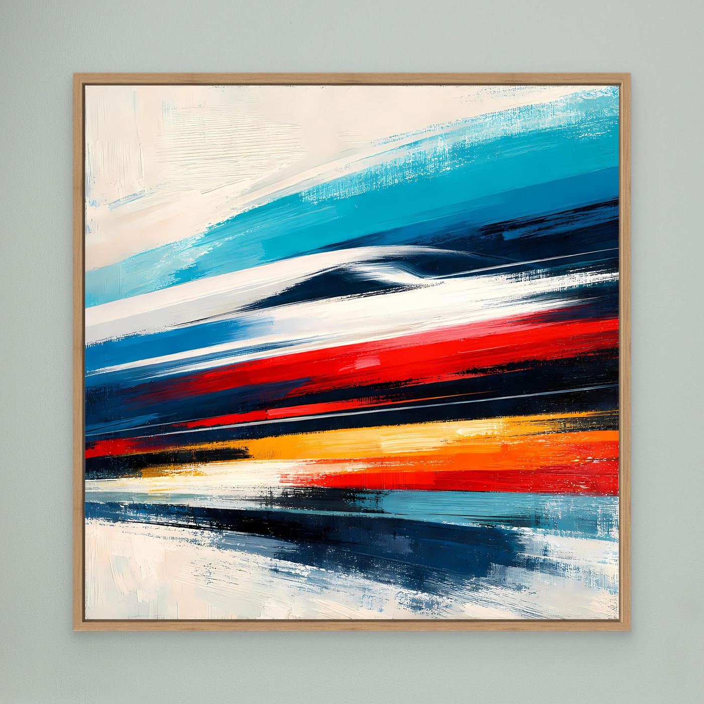 Leinwand Dynamischer Hochgeschwindigkeitszug | Abstraktes Wandbild auf echter Leinwand