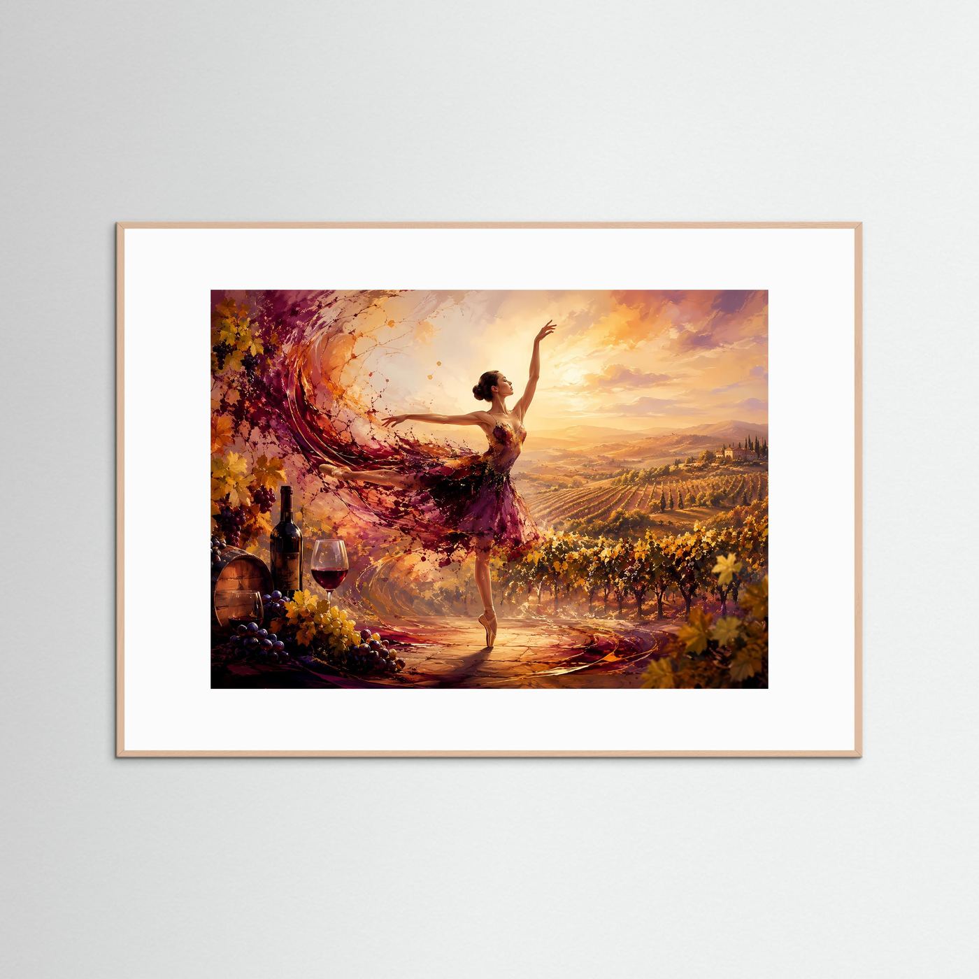 Ballerina im Weinberg | Elegantes Tanz Poster mit Toskana & Weinromantik