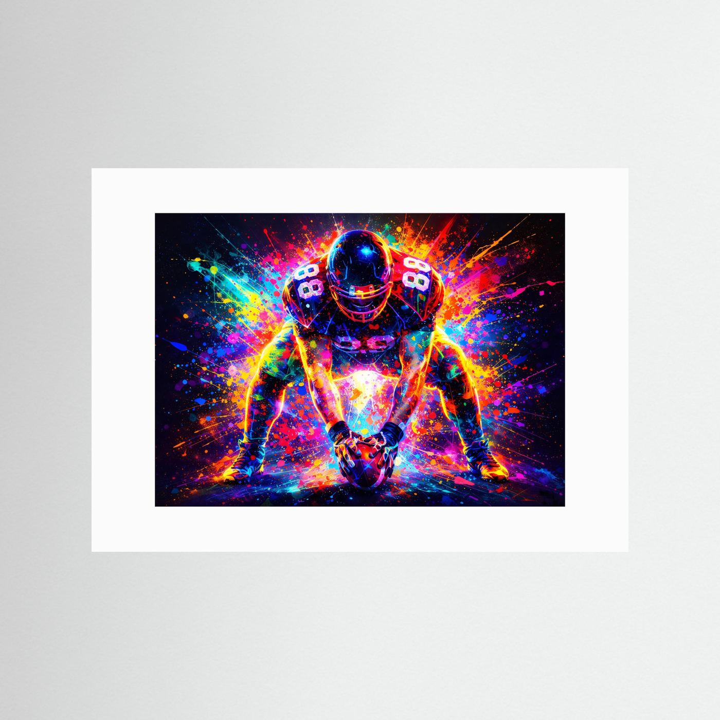 Pulsierende Power & Football | Moderner Kunst Print Querformat Wandbild