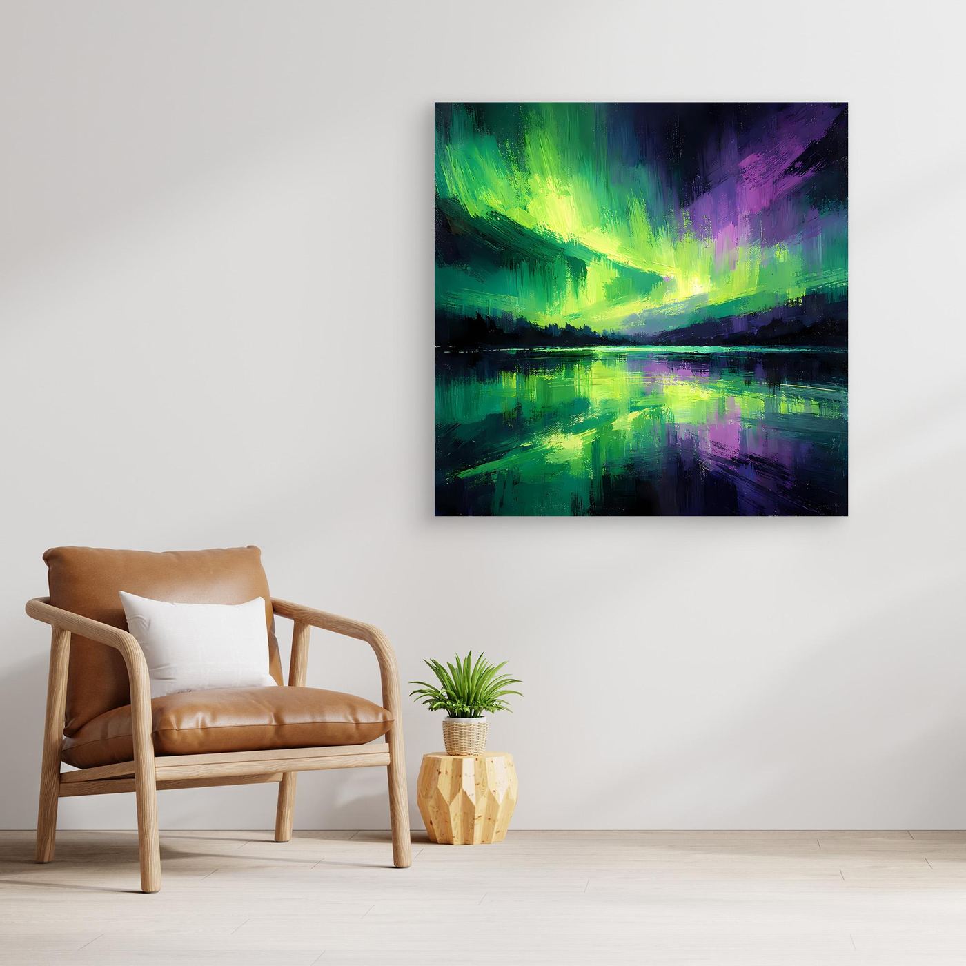 Leinwand Magisches Polarlicht | Abstraktes Nordlicht Natur Wandbild