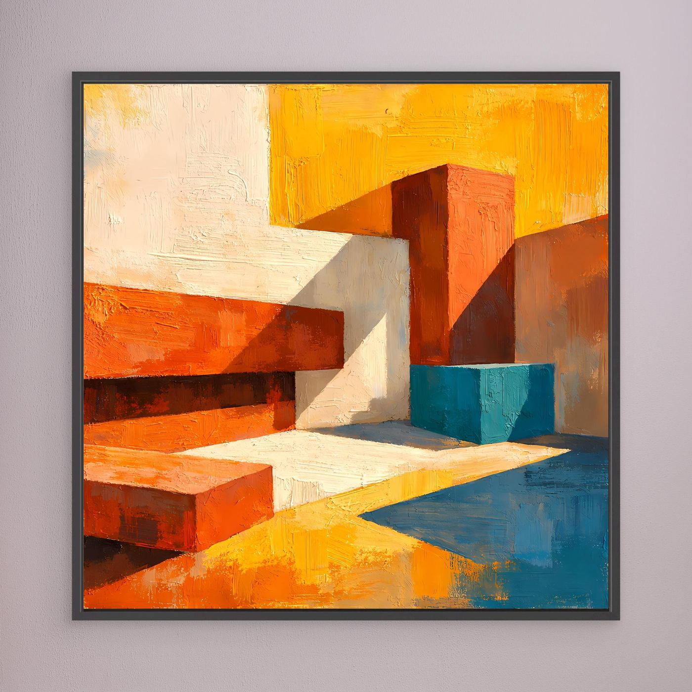 Leinwand Abstrakte Geometrische Formen im Licht | Modernes Architektur Wandbild