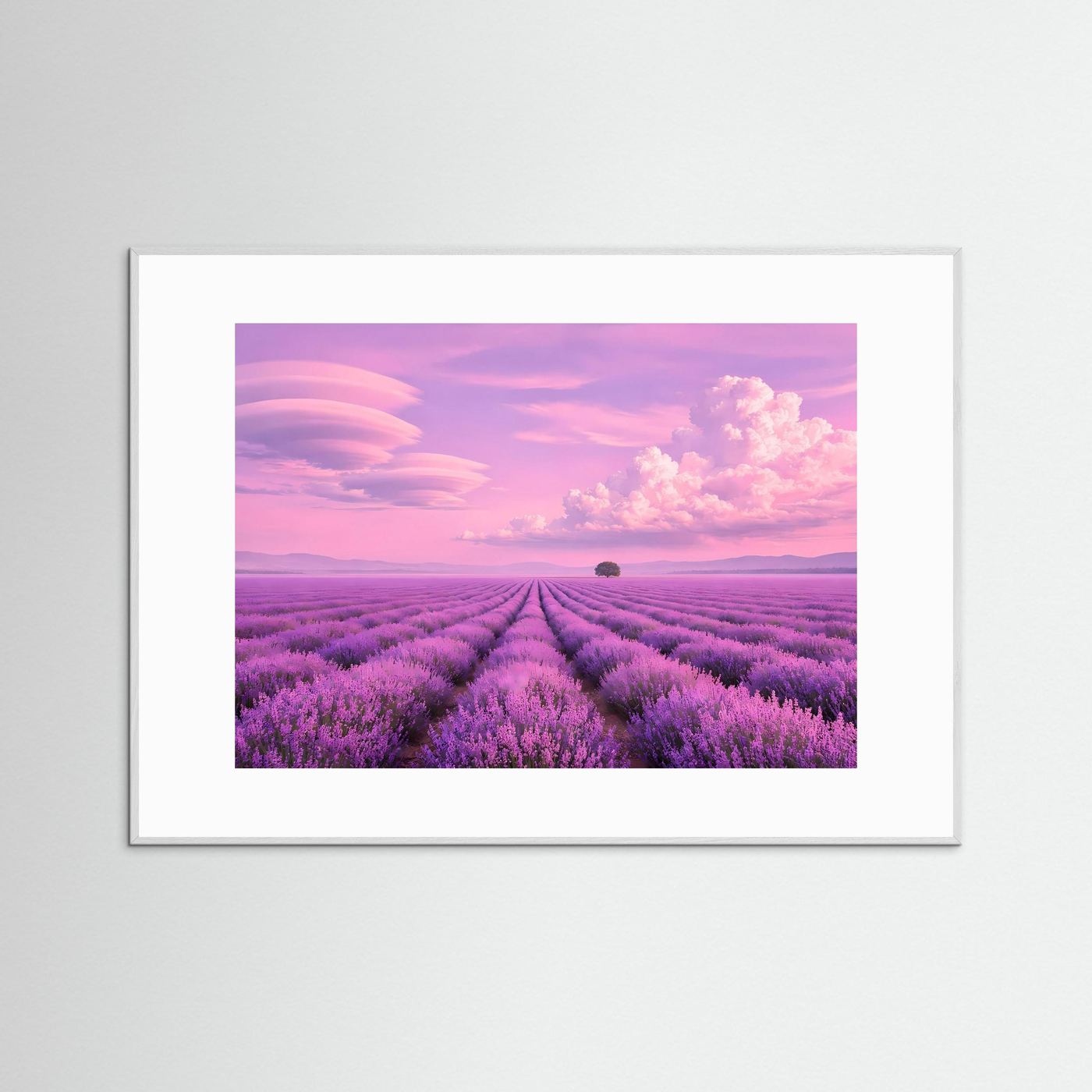Traumhaftes Lavendelfeld in Rosa & Violett | Provence Panorama Natur Poster Querformat