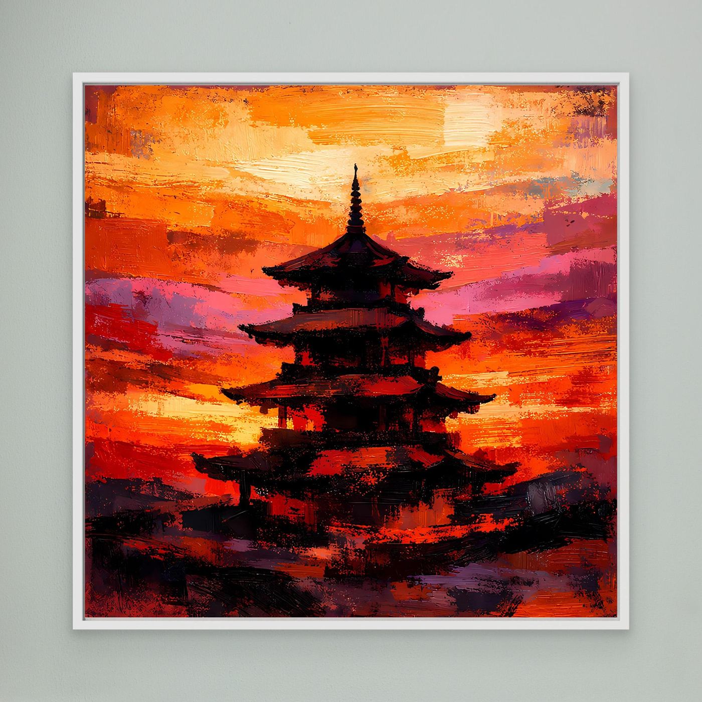 Leinwandbild Traditionelle Japanische Pagode | Abstraktes Asien-Wandbild