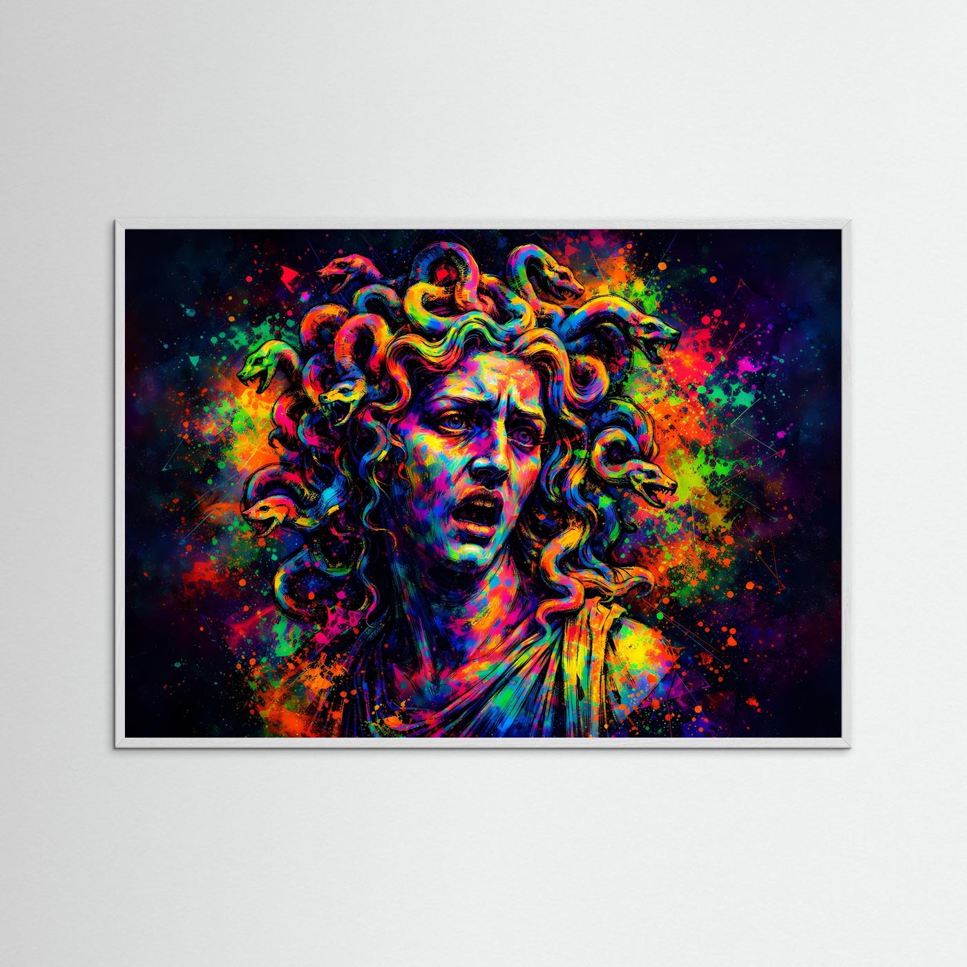 Farbexplosive Medusa | Moderne Pop-Art & Mythologie Poster