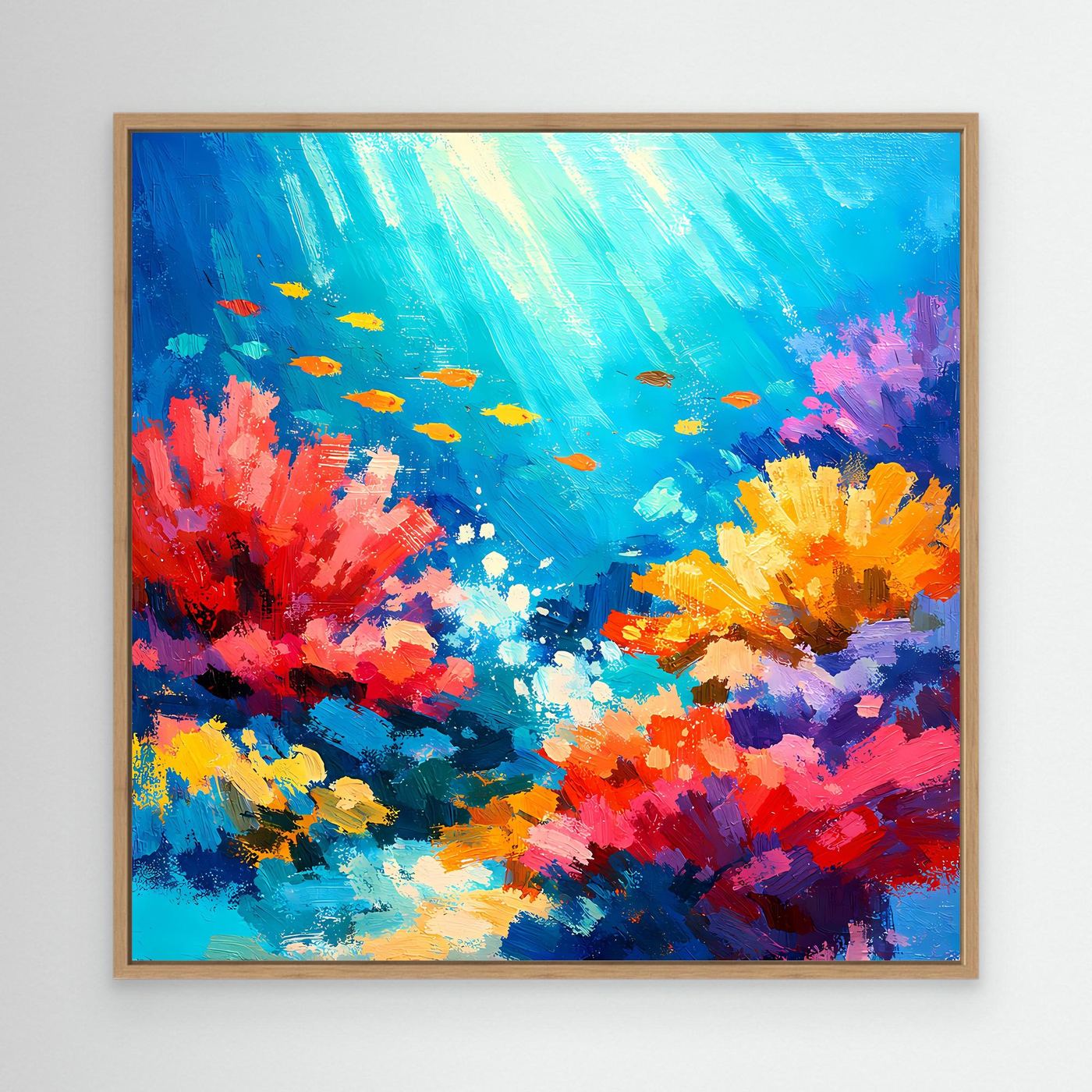 Leinwand Abstraktes Korallenriff Unterwasser | Modernes Ozean Wandbild Bunt