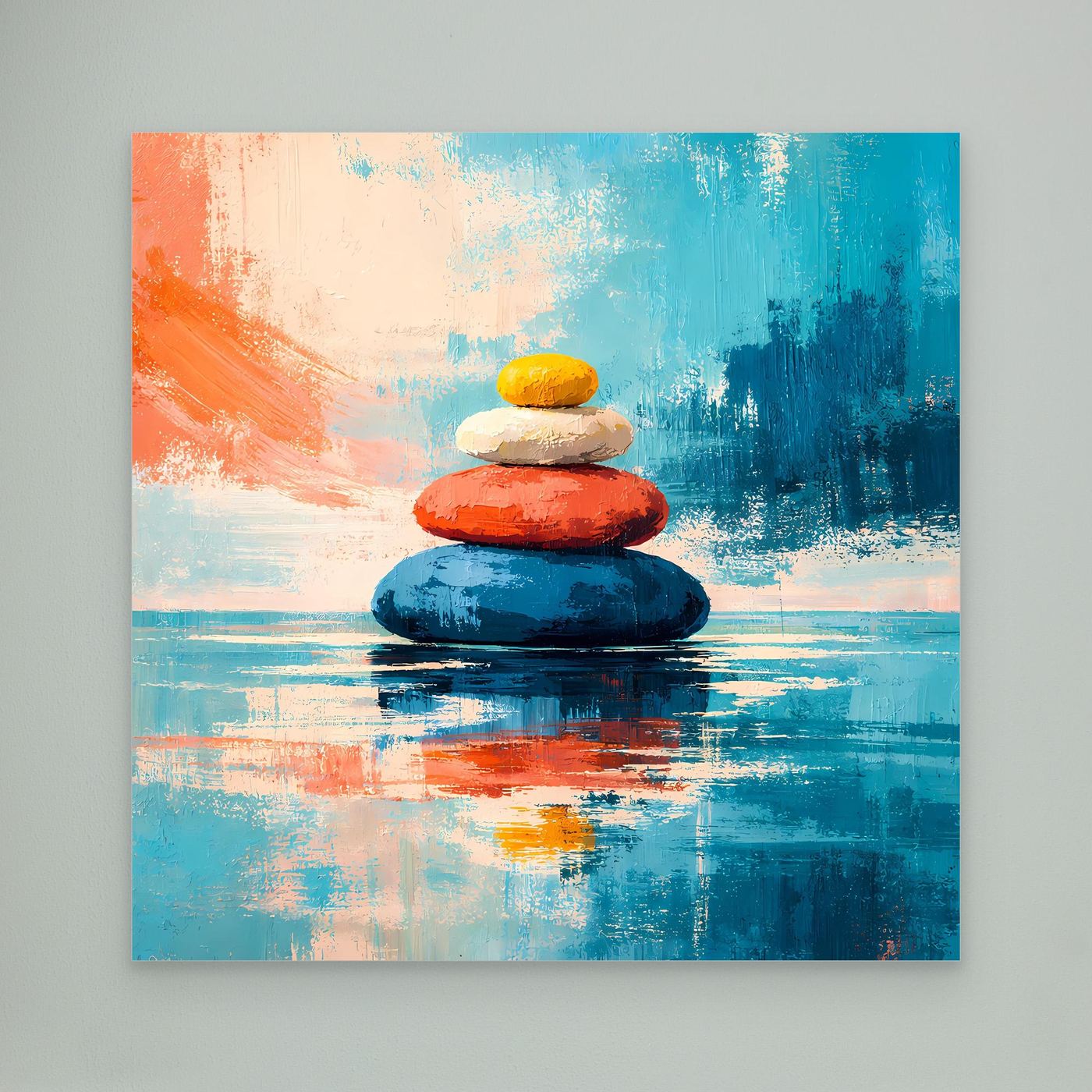Leinwandbild Gestapelte Zen-Steine | Abstraktes Meditationsbild