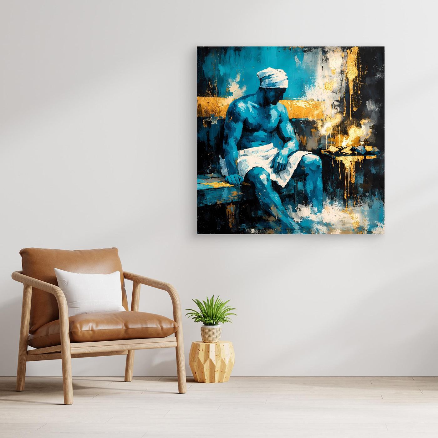 Leinwand Entspannung in der Sauna | Modernes Abstraktes Wellness Wandbild