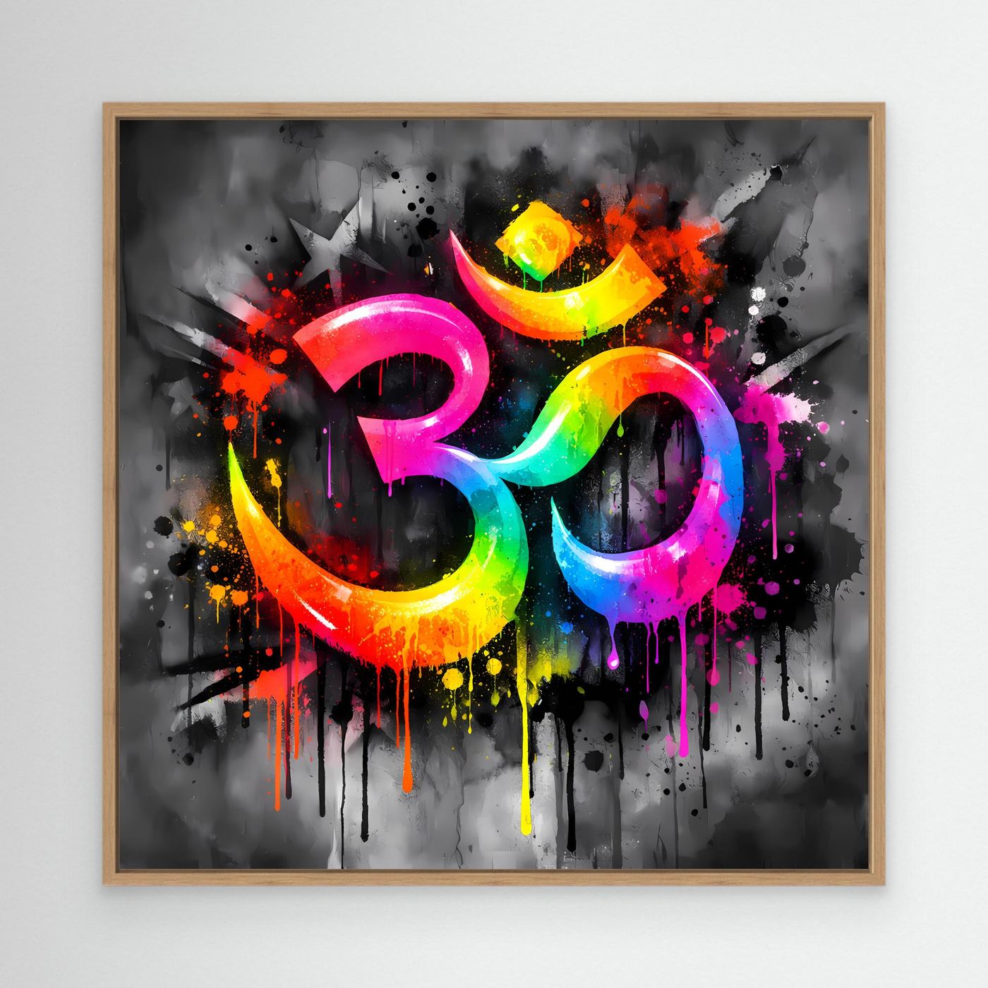 Leinwandbild Spirituelles Om-Symbol | Abstraktes Yoga & Meditation Wandbild auf Keilrahmen