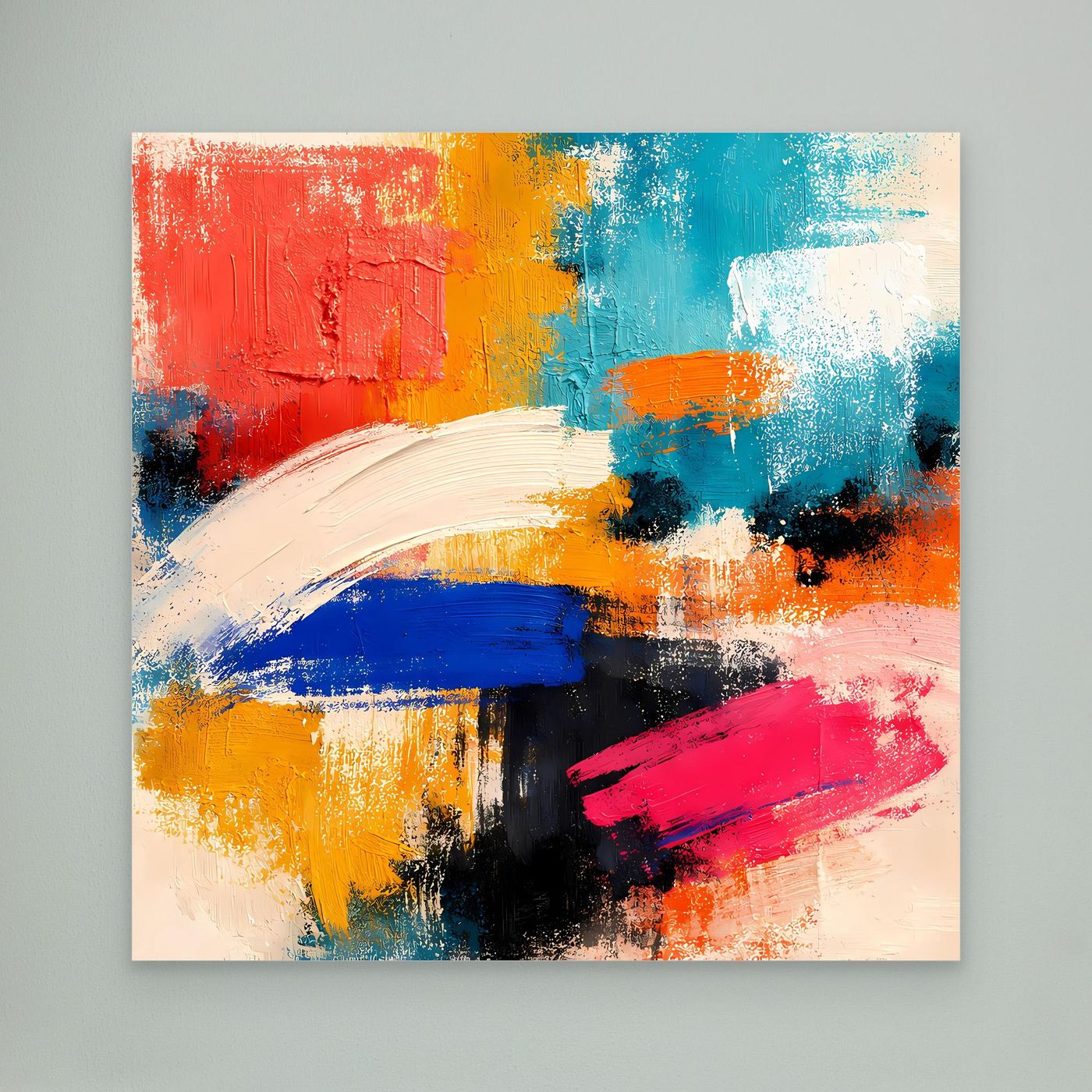 Leinwand Farbenfrohe Abstrakte Texturen | Modernes Color-Blocking Wandbild